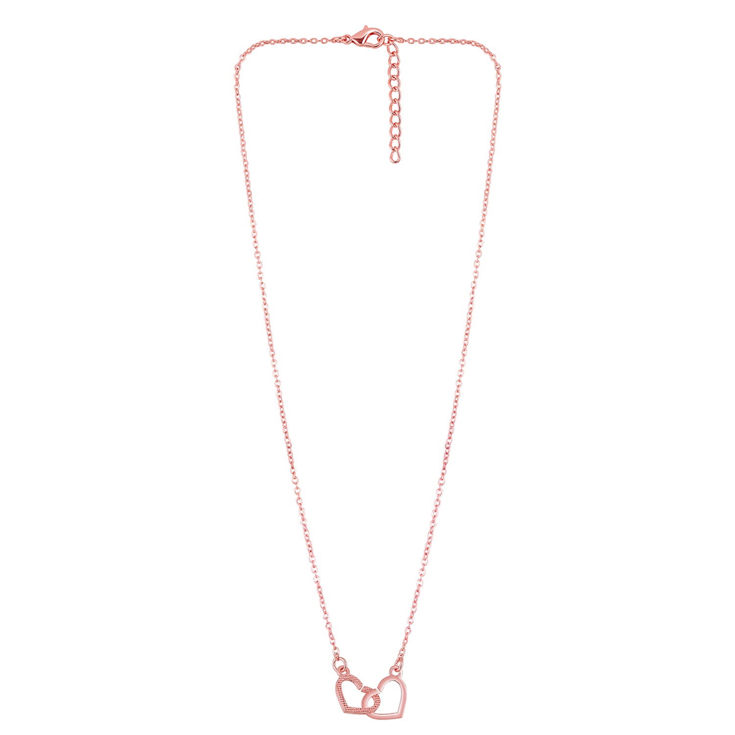 Dual Heart Link Pendant Necklace