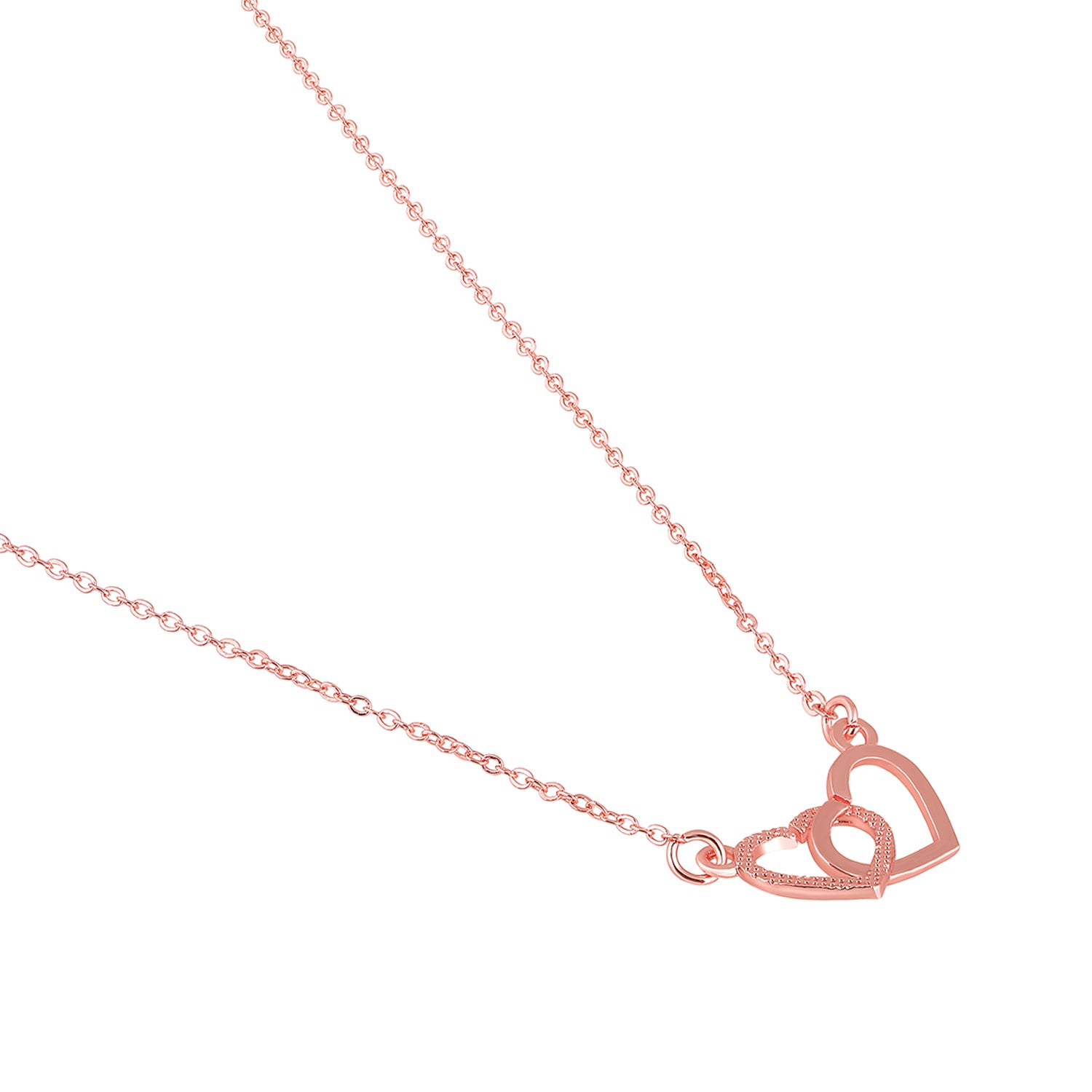 Dual Heart Link Pendant Necklace