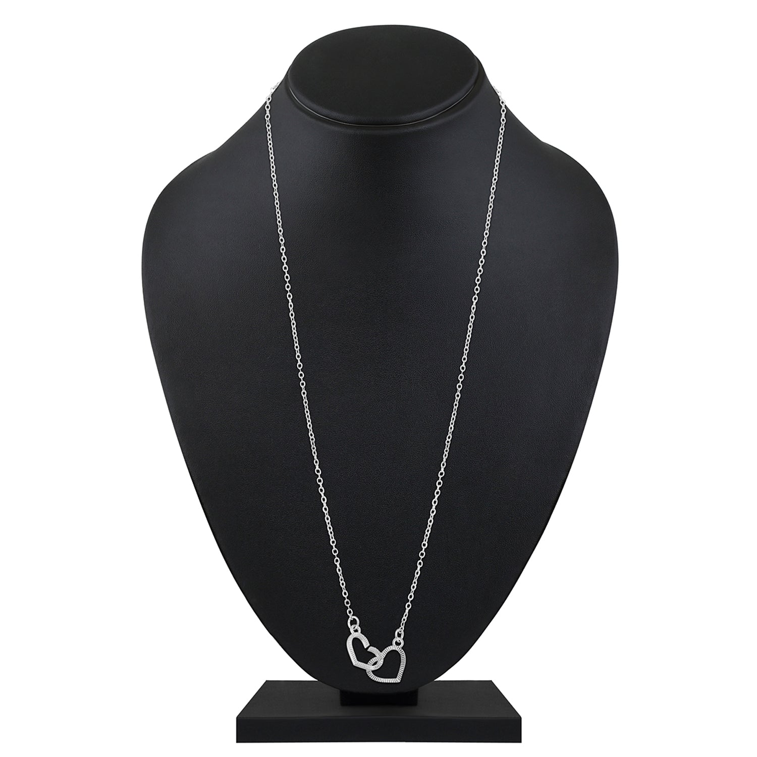 Dual Heart Link Pendant Necklace