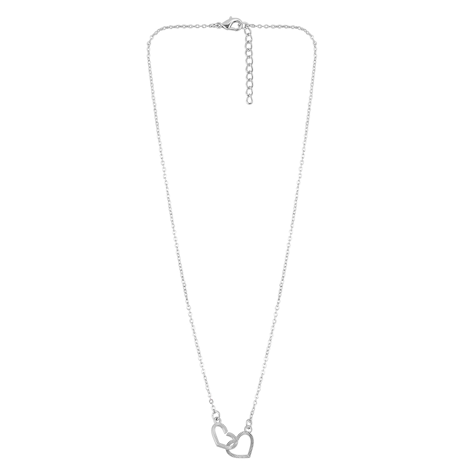 Dual Heart Link Pendant Necklace