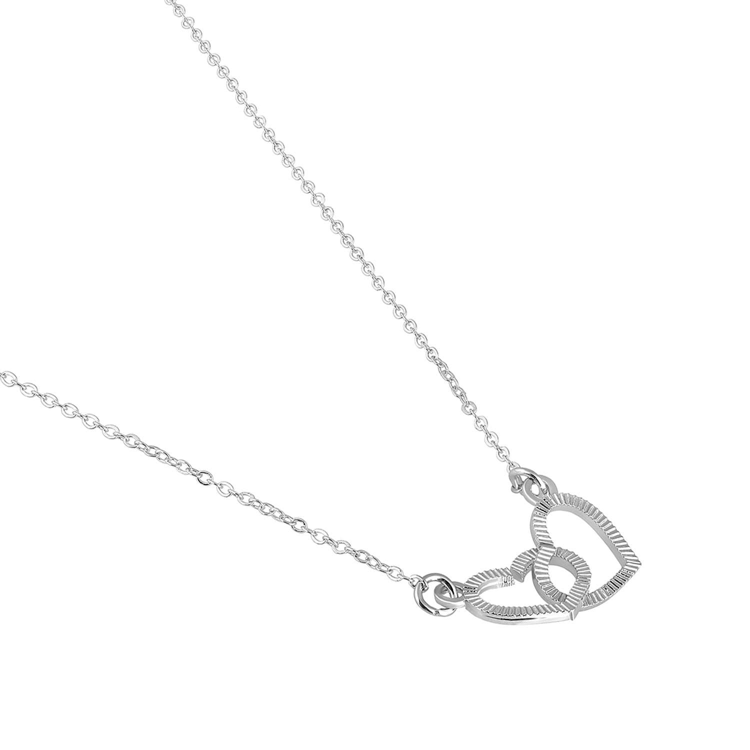 Dual Heart Link Pendant Necklace