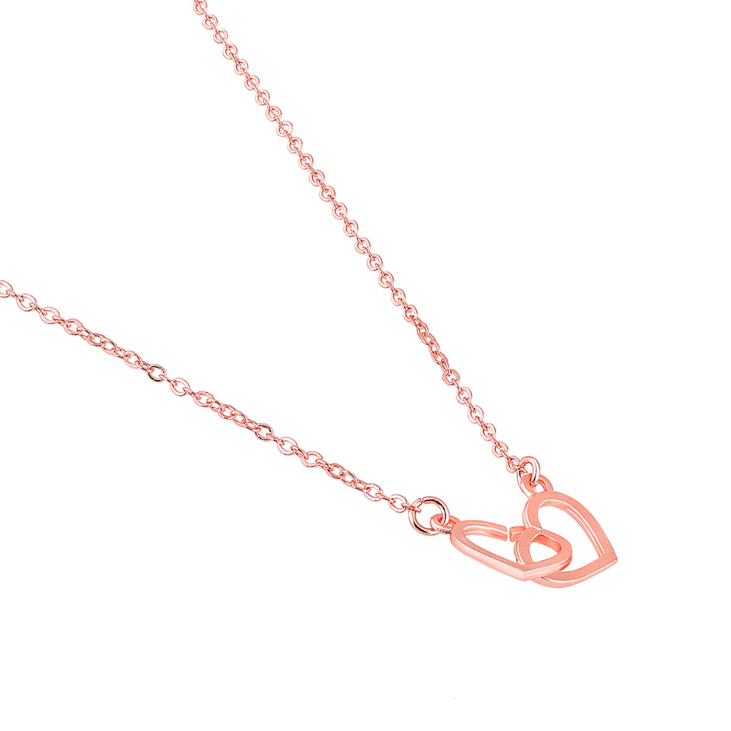Dual Heart Link Pendant Necklace
