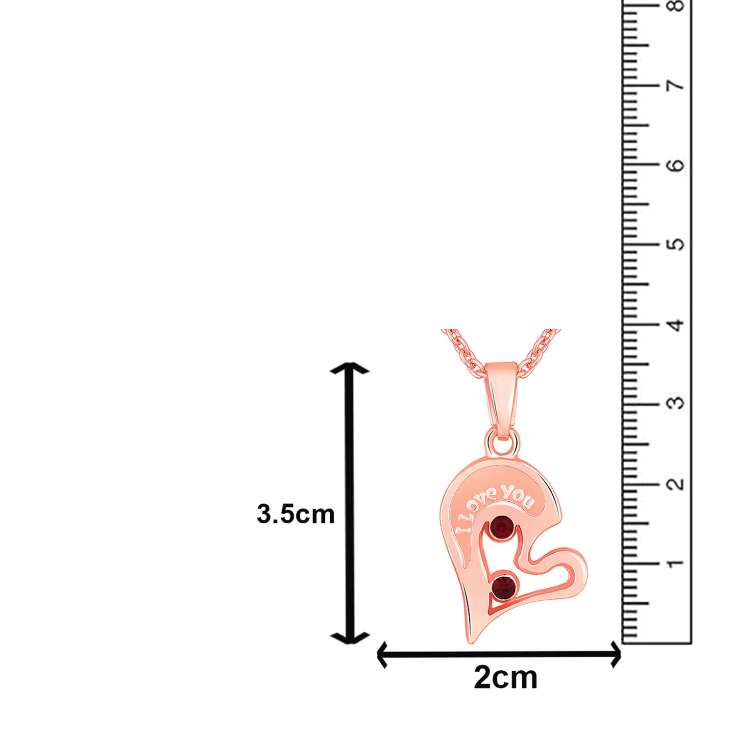 I LOVE YOU Engraved Broken Heart Pendant Necklace