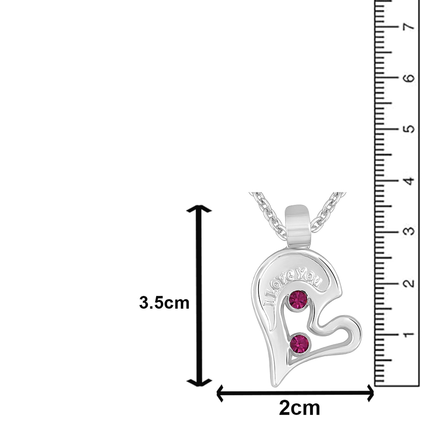 I LOVE YOU Engraved Broken Heart Pendant Necklace