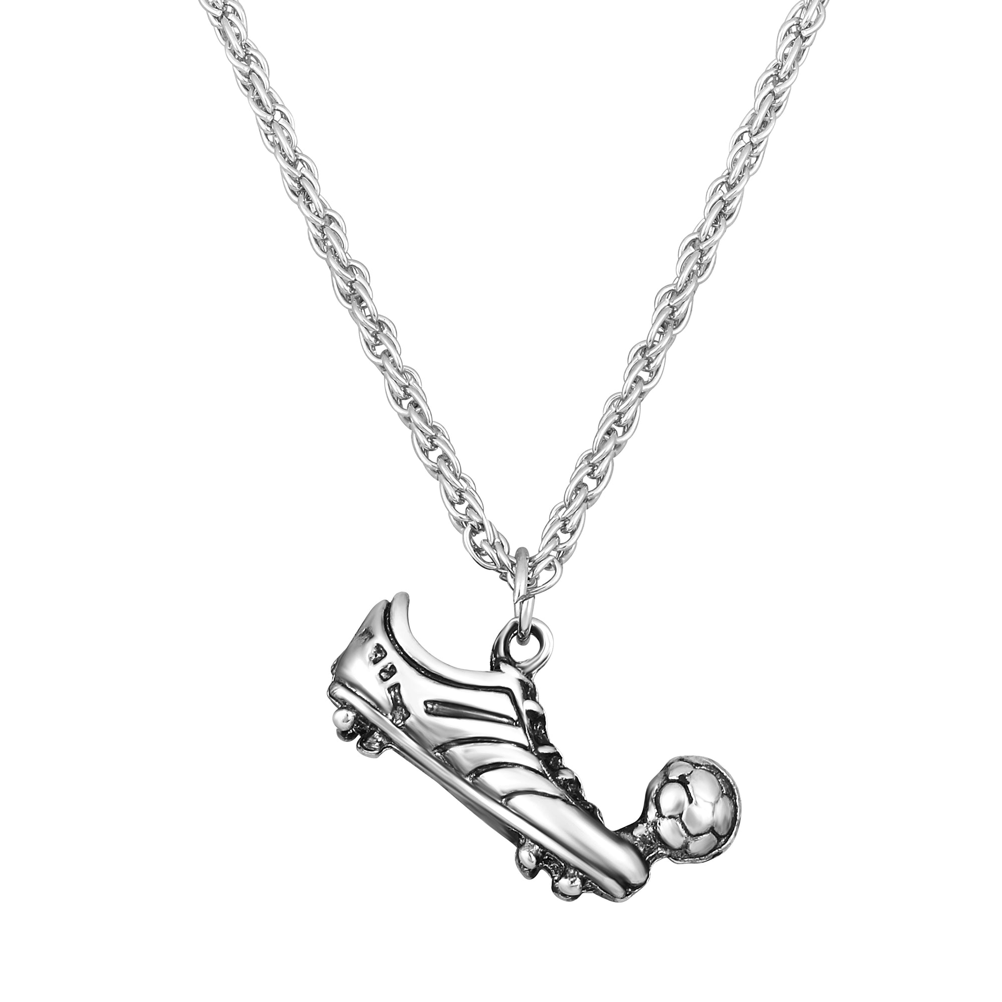 Antique Silver Colored Football and Studs Pendent