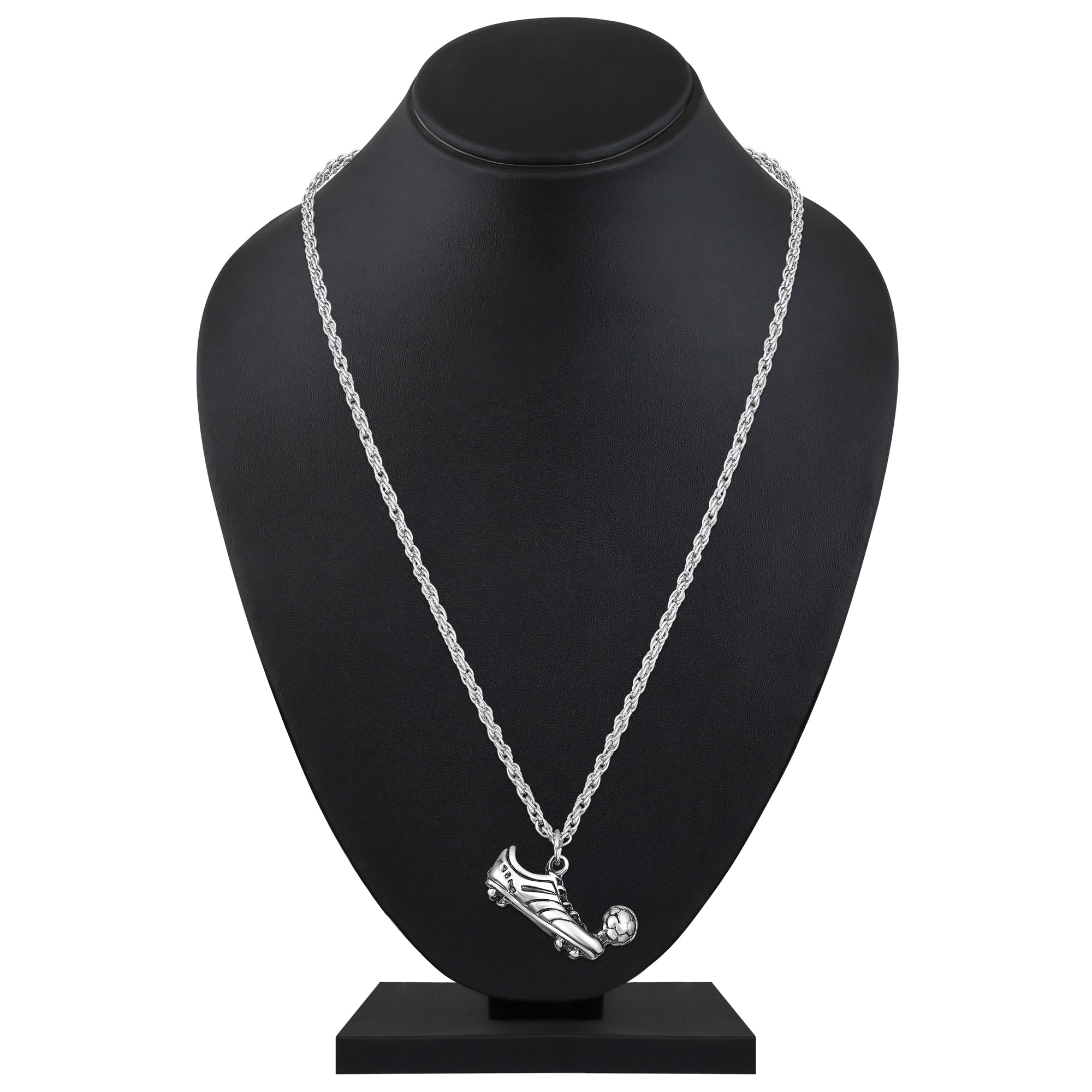 Antique Silver Colored Football and Studs Pendent