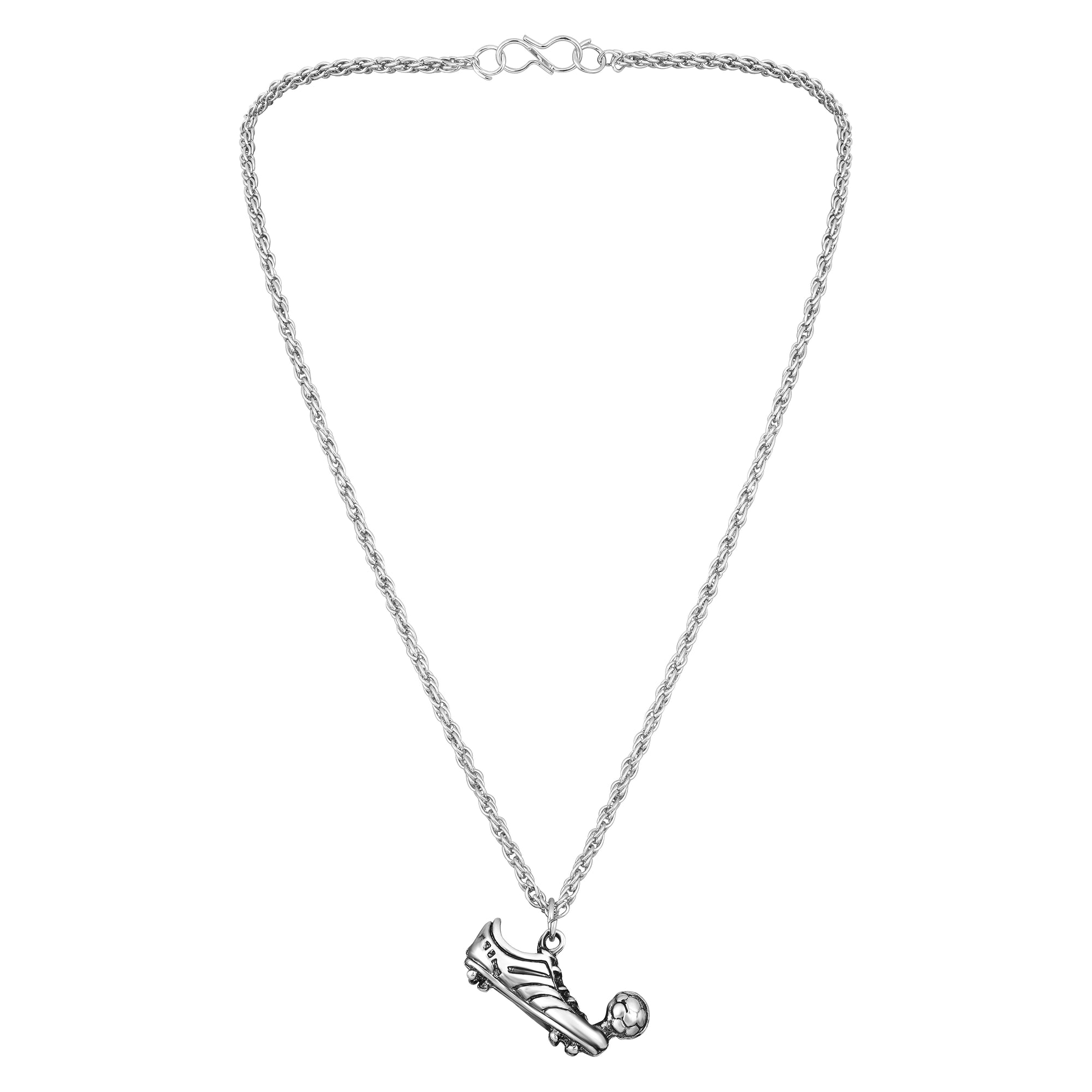 Antique Silver Colored Football and Studs Pendent