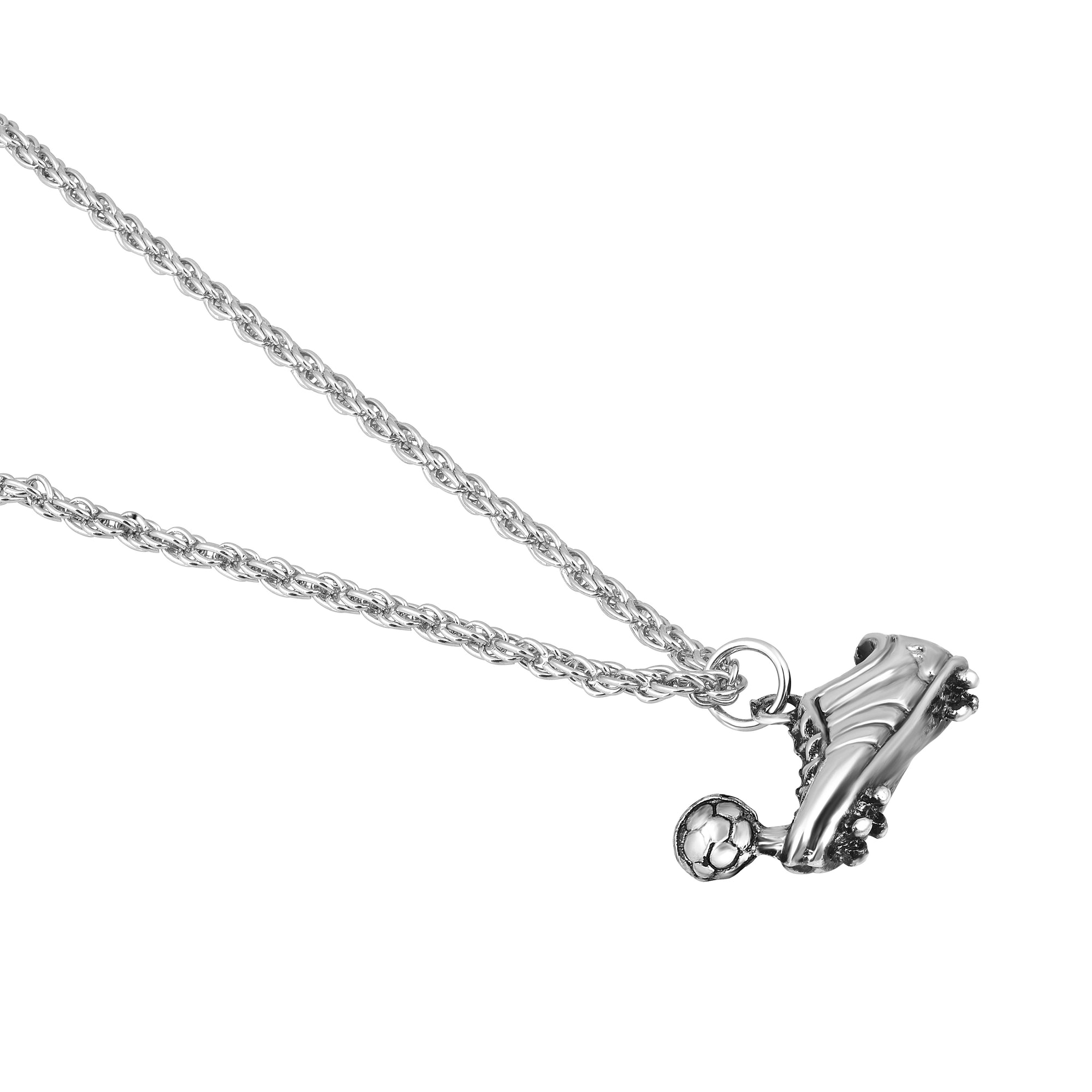 Antique Silver Colored Football and Studs Pendent