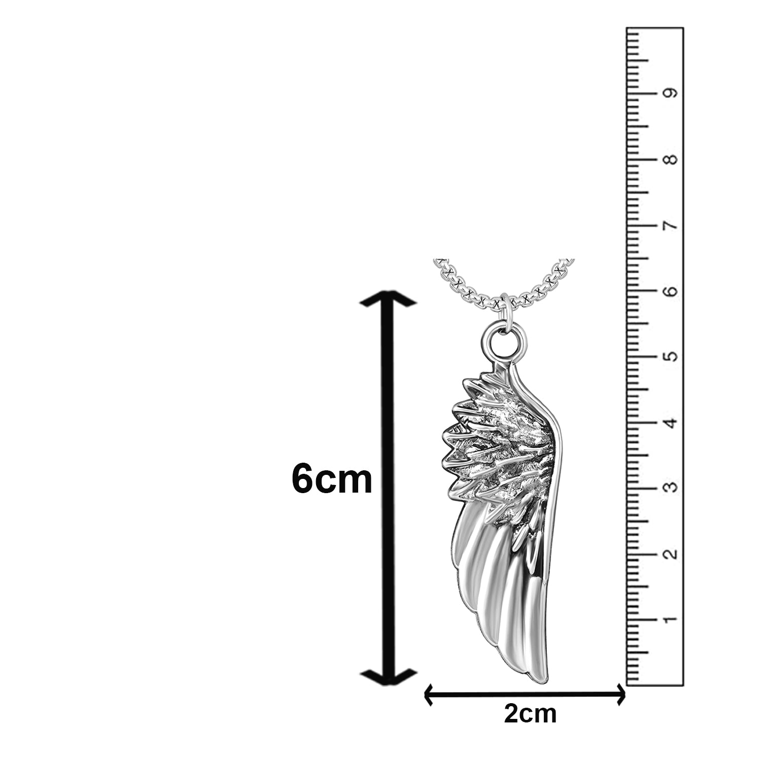 Hip Hop Wing Necklace Angel Wings-Shaped Necklace Pendant