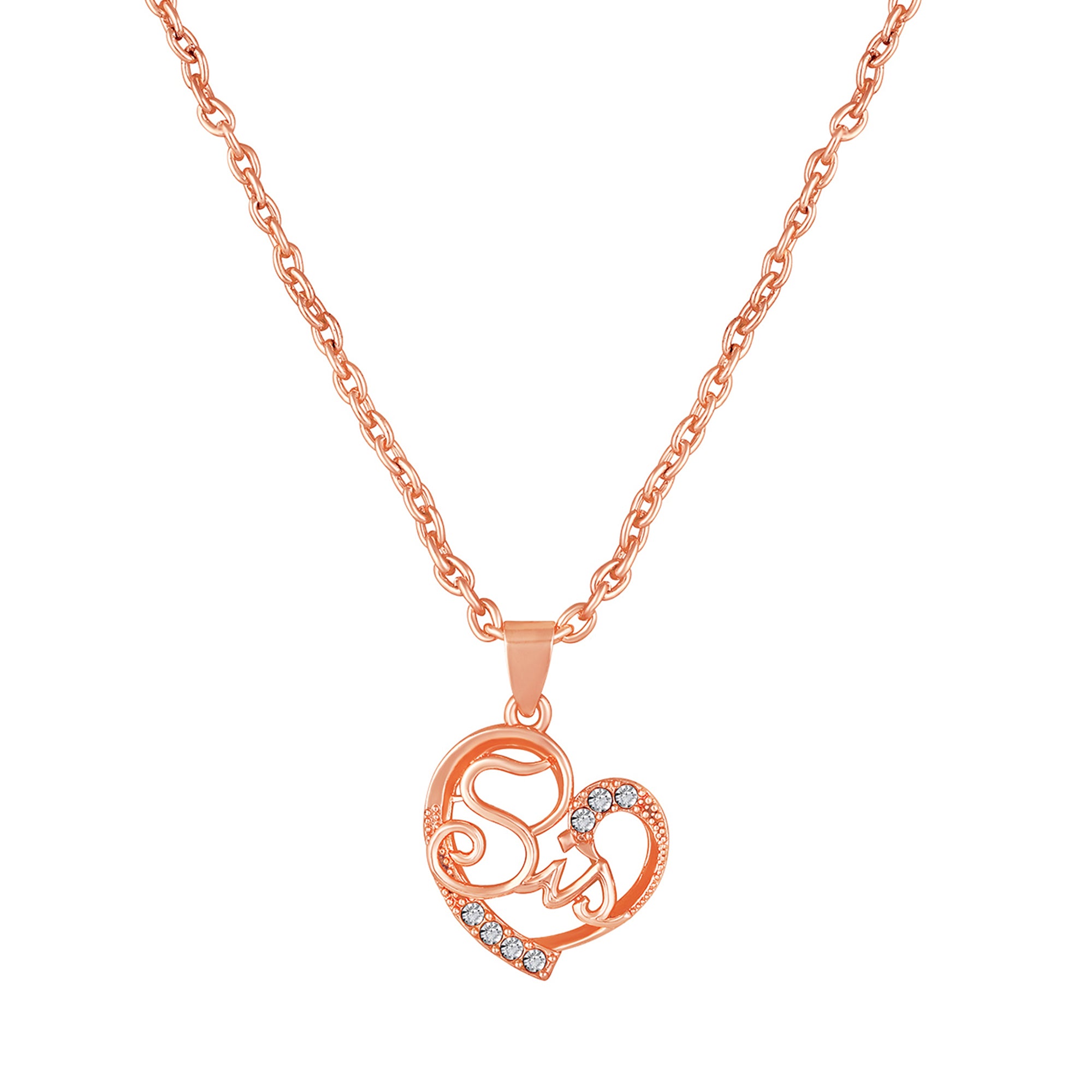 Love You Sis Heart Pendant