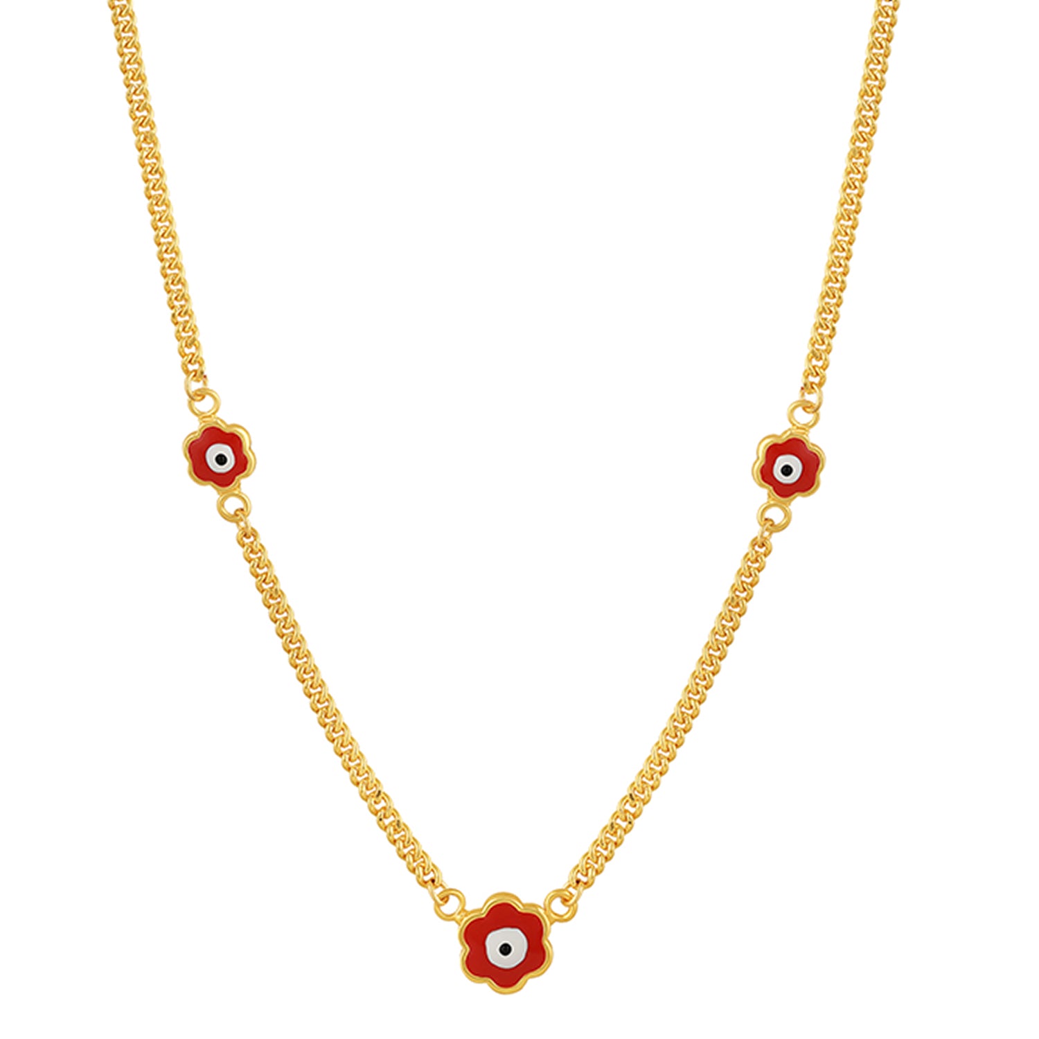 Red Evil Eye Floral Necklace