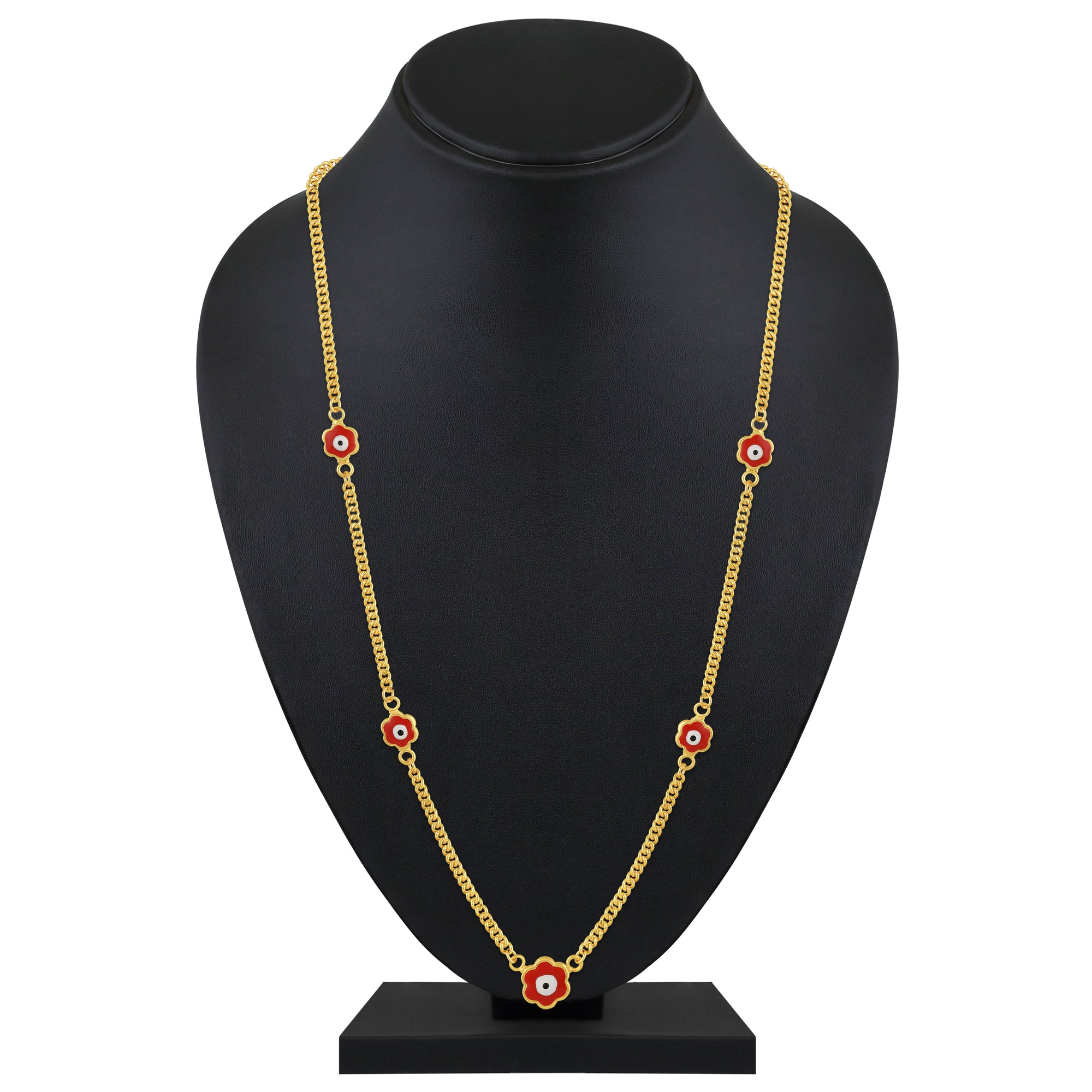 Red Evil Eye Floral Necklace
