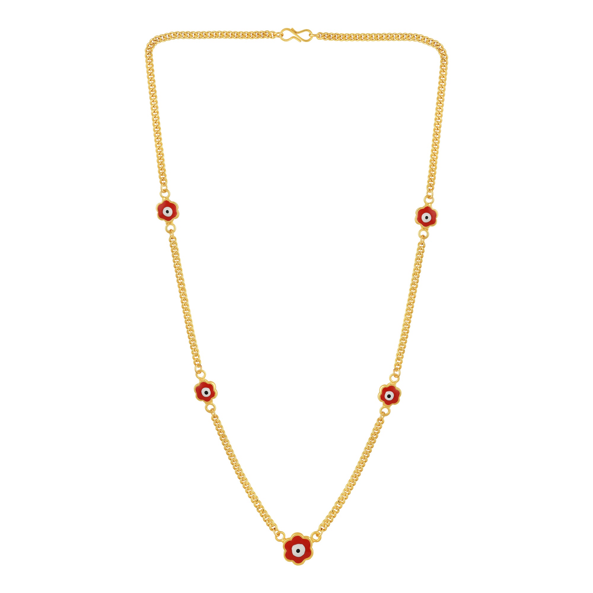 Red Evil Eye Floral Necklace
