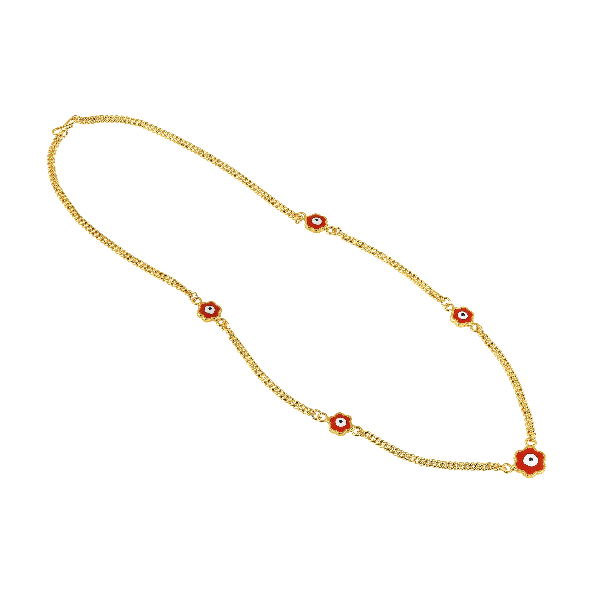 Red Evil Eye Floral Necklace