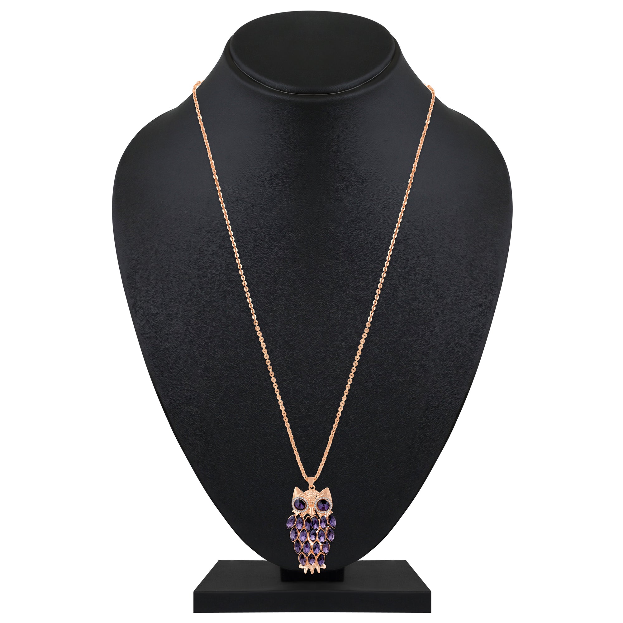 Swinging Owl-Shaped Pendant with Long Chain