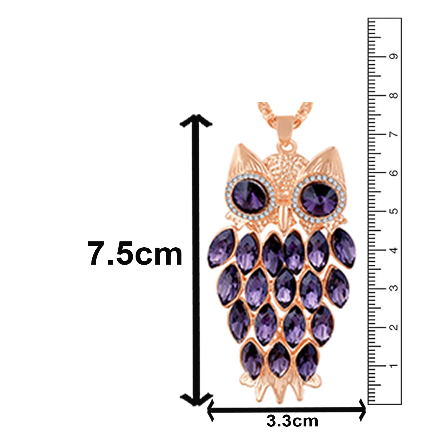 Swinging Owl-Shaped Pendant with Long Chain