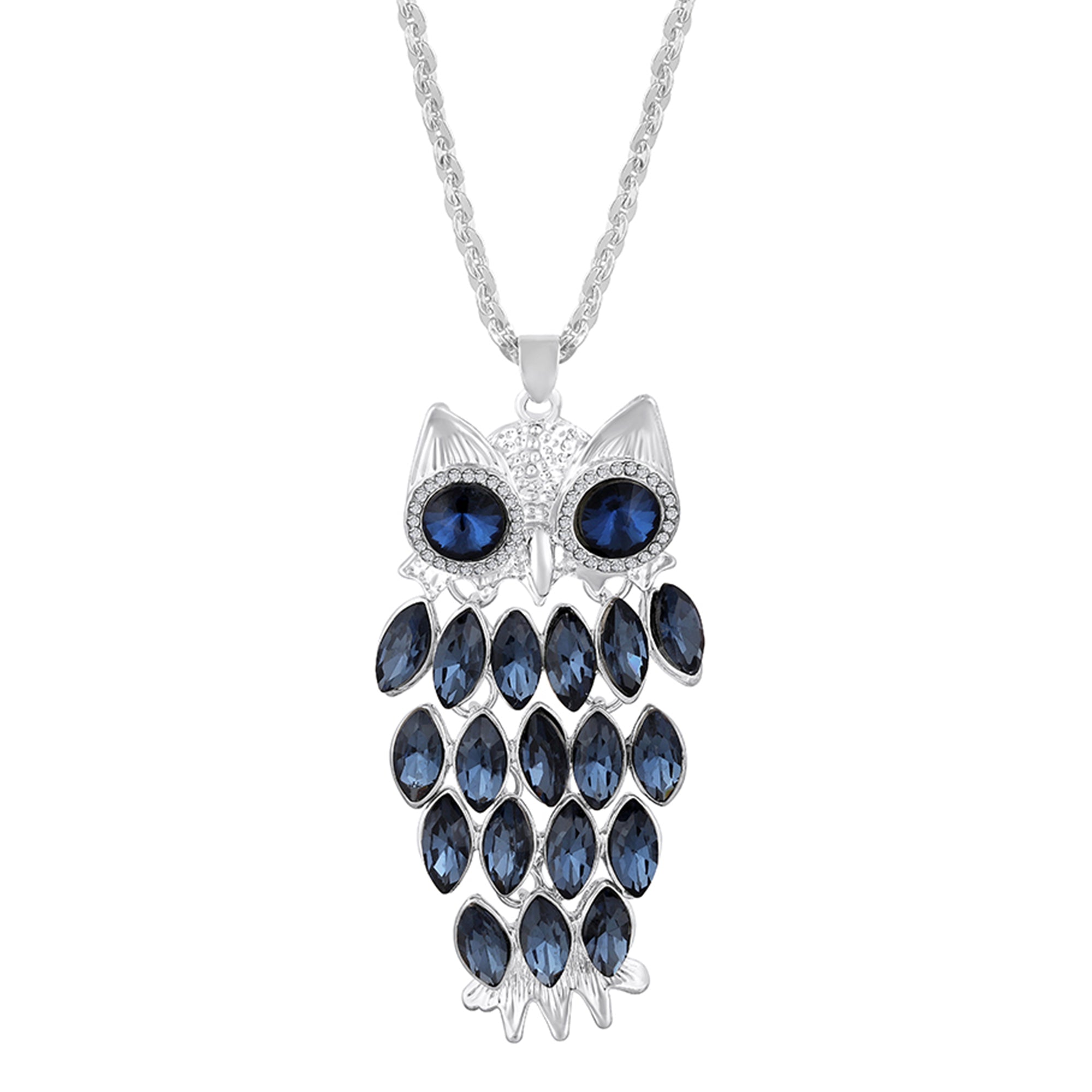 Swinging Owl-Shaped Pendant with Long Chain