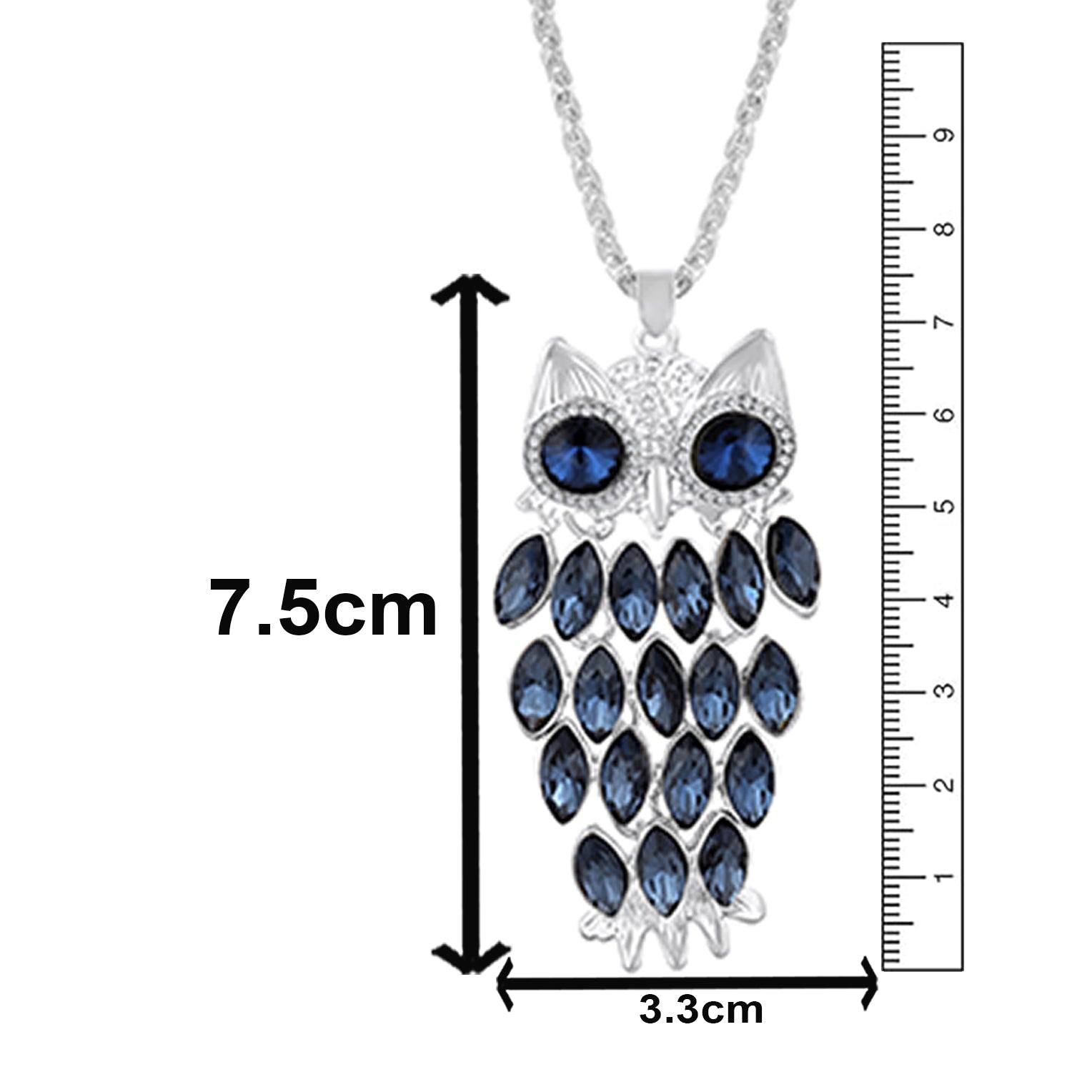 Swinging Owl-Shaped Pendant with Long Chain