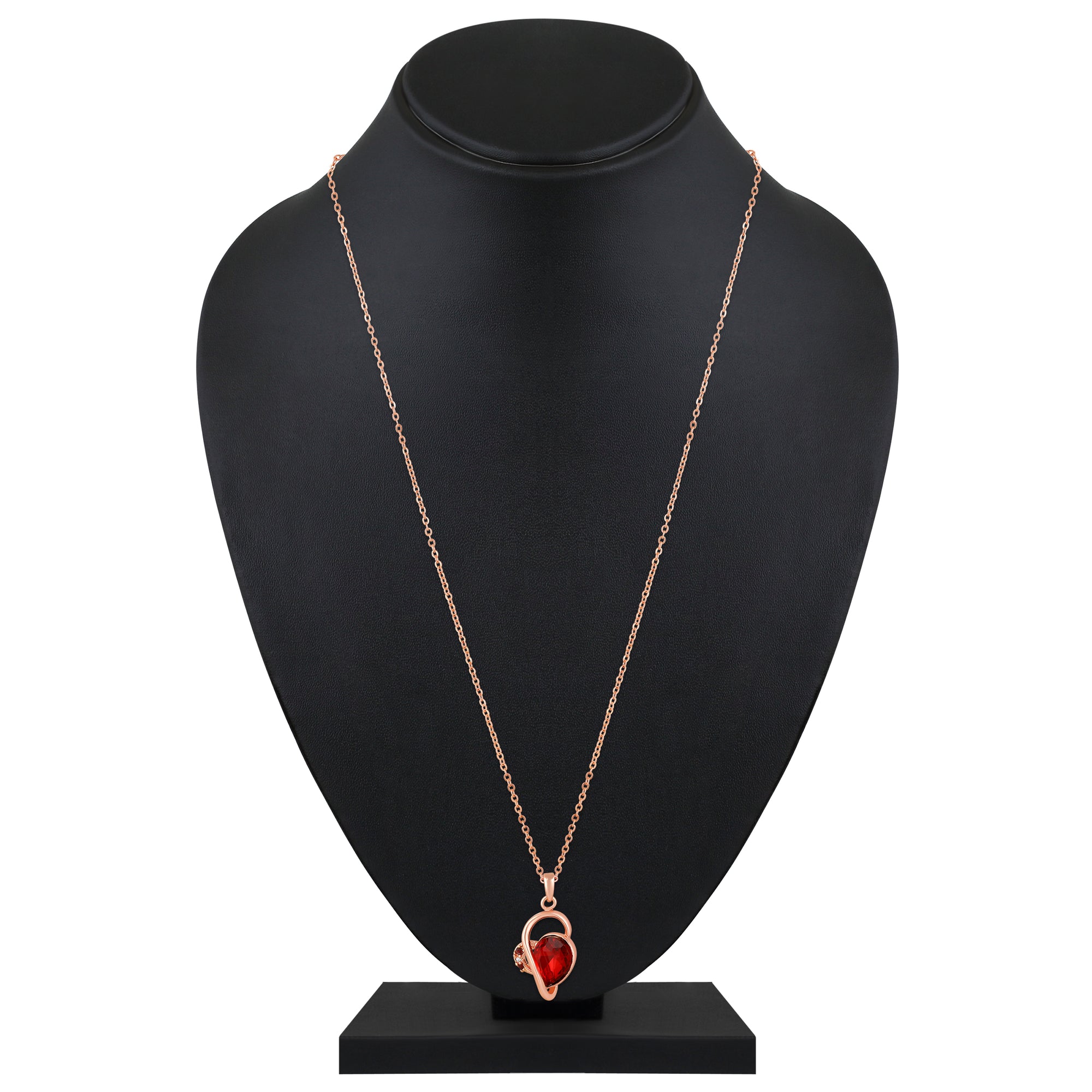 Red Crystal Heart Pendant Chain