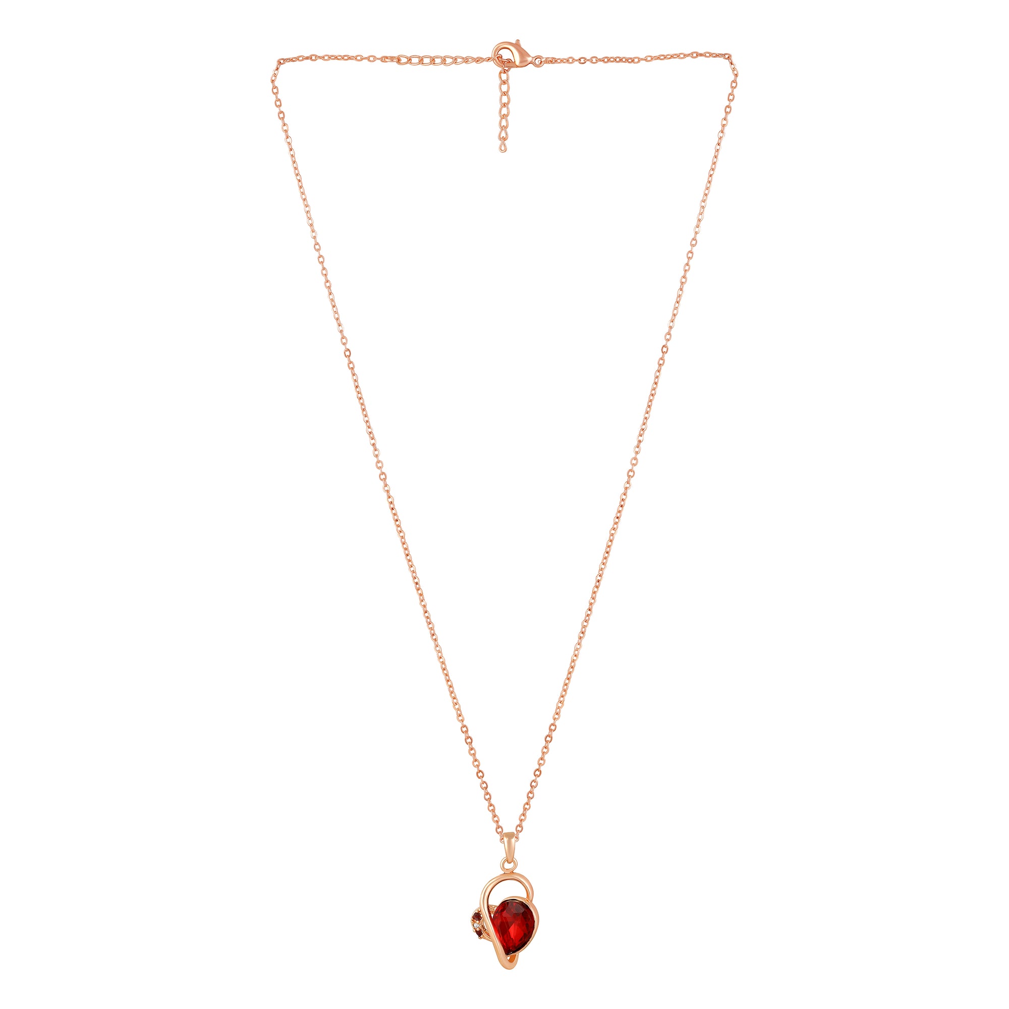 Red Crystal Heart Pendant Chain