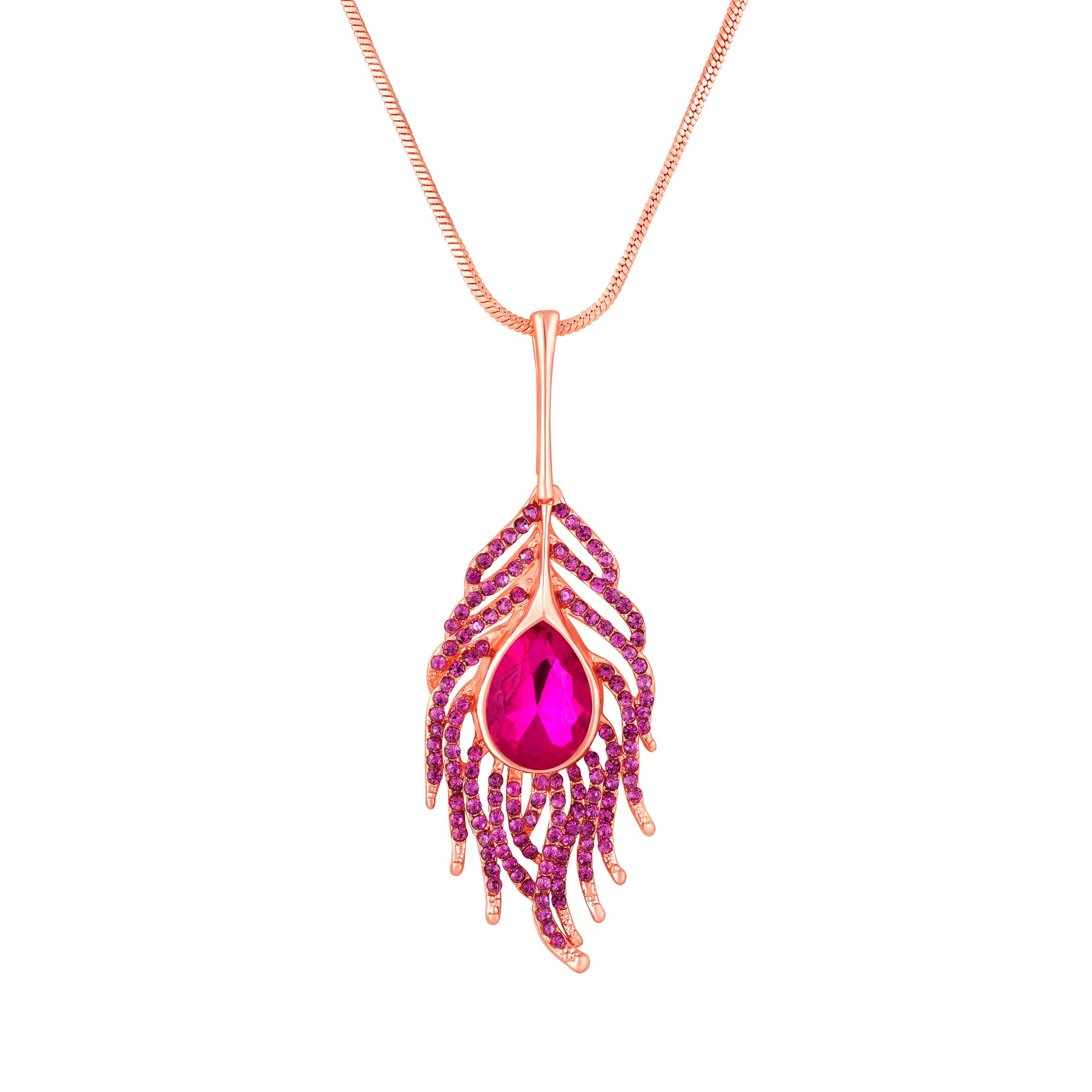 Studded Morpankh-Shaped Pendant with Chain