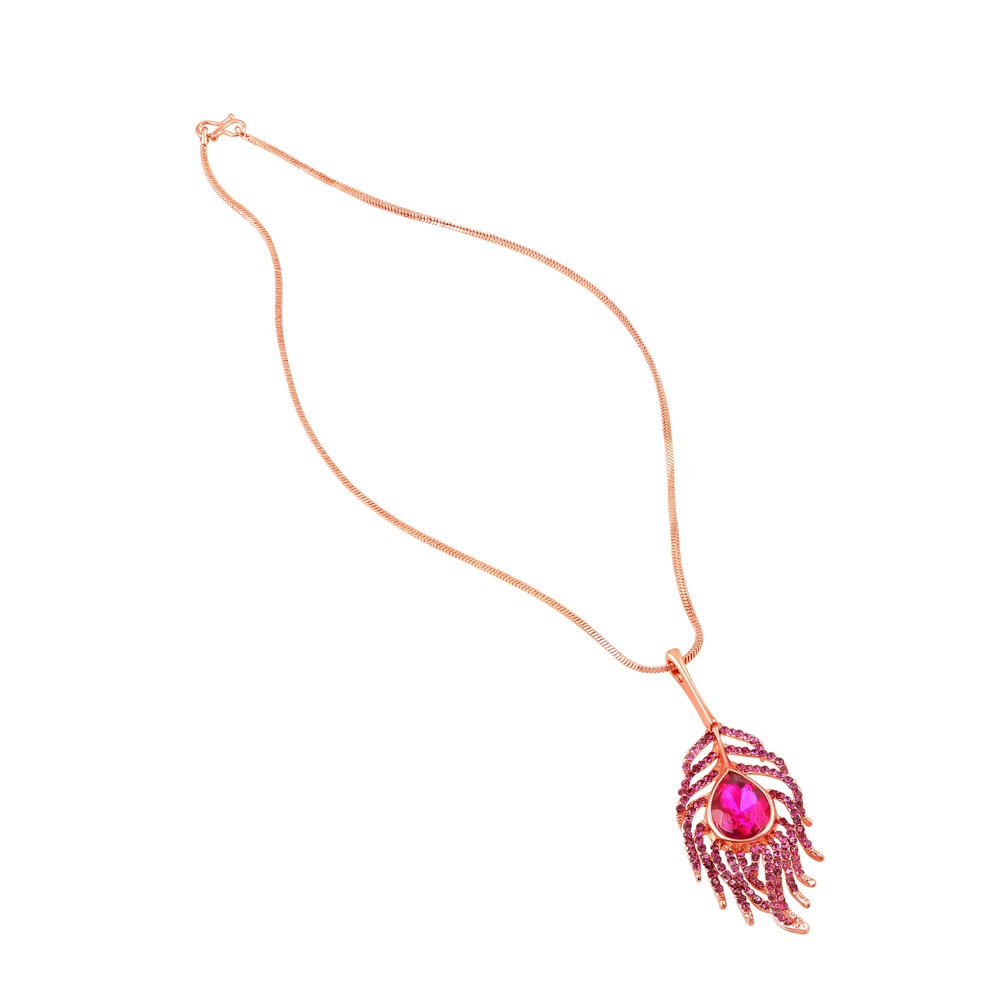 Studded Morpankh-Shaped Pendant with Chain