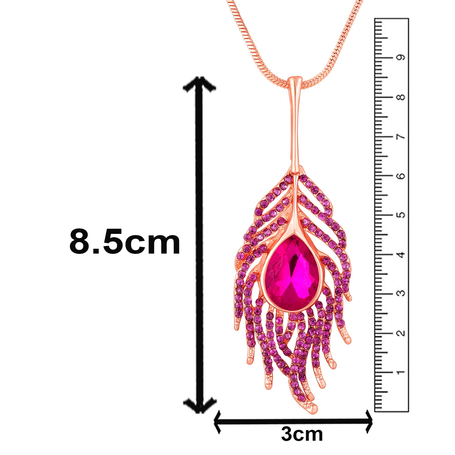 Studded Morpankh-Shaped Pendant with Chain