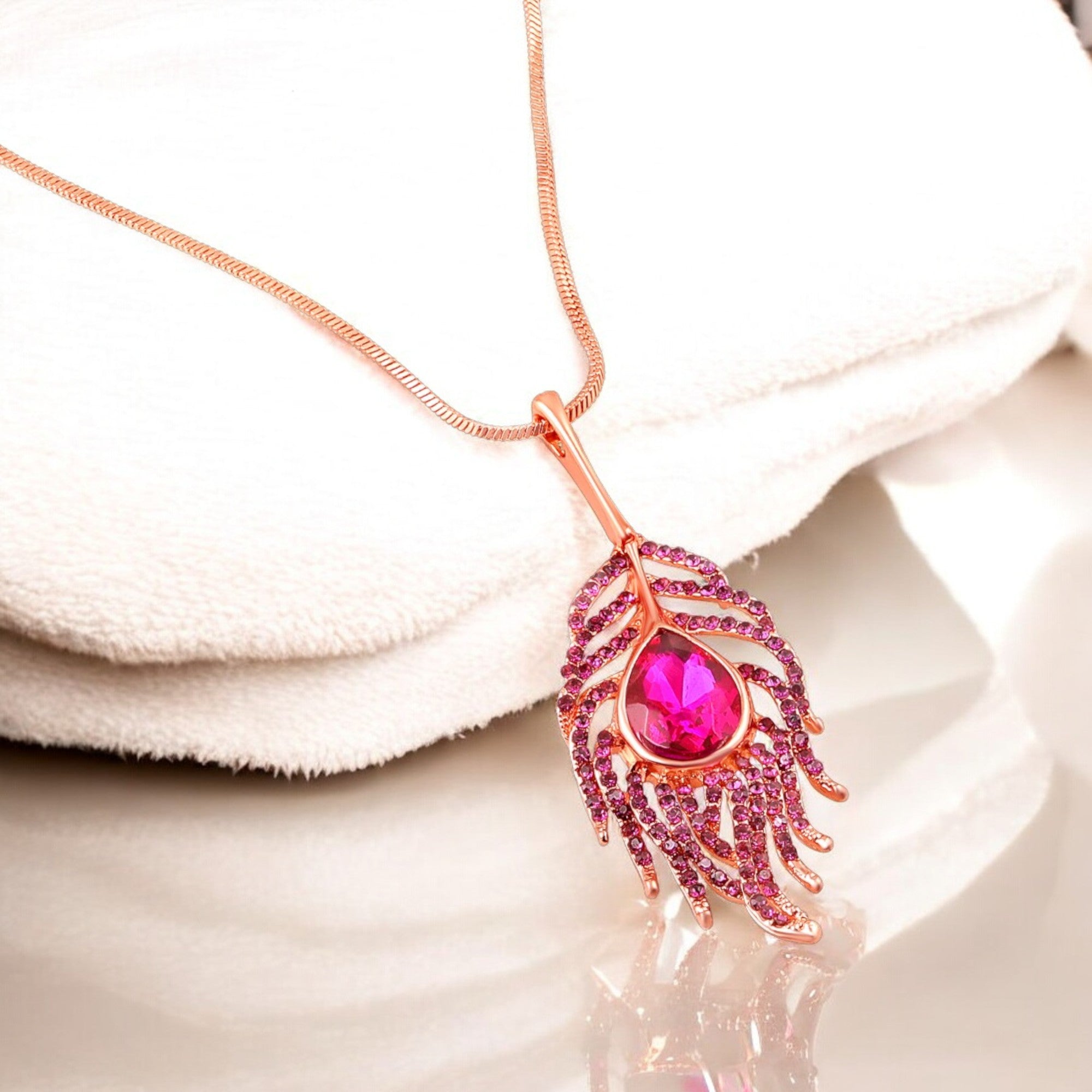 Studded Morpankh-Shaped Pendant with Chain