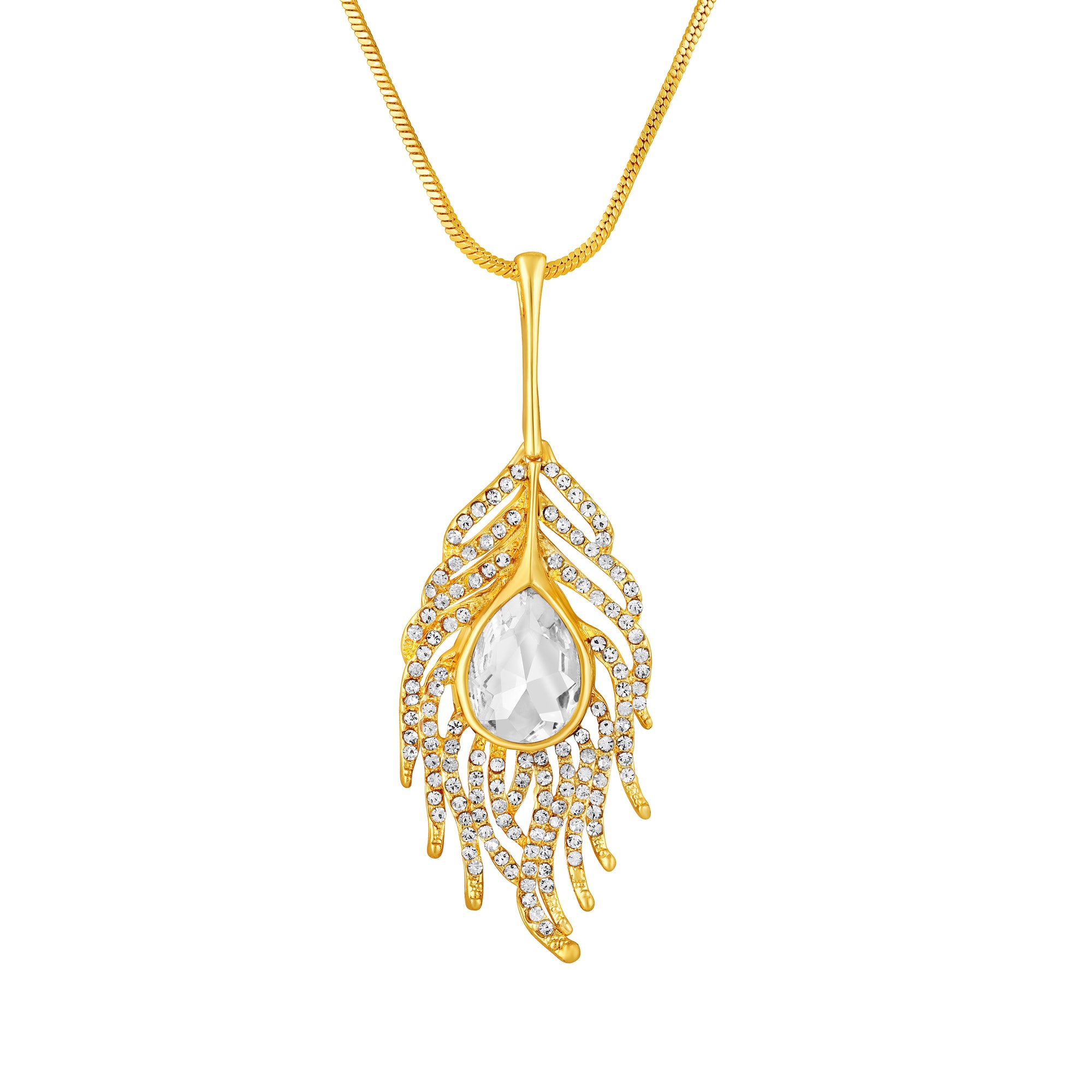 Studded Morpankh-Shaped Pendant with Chain