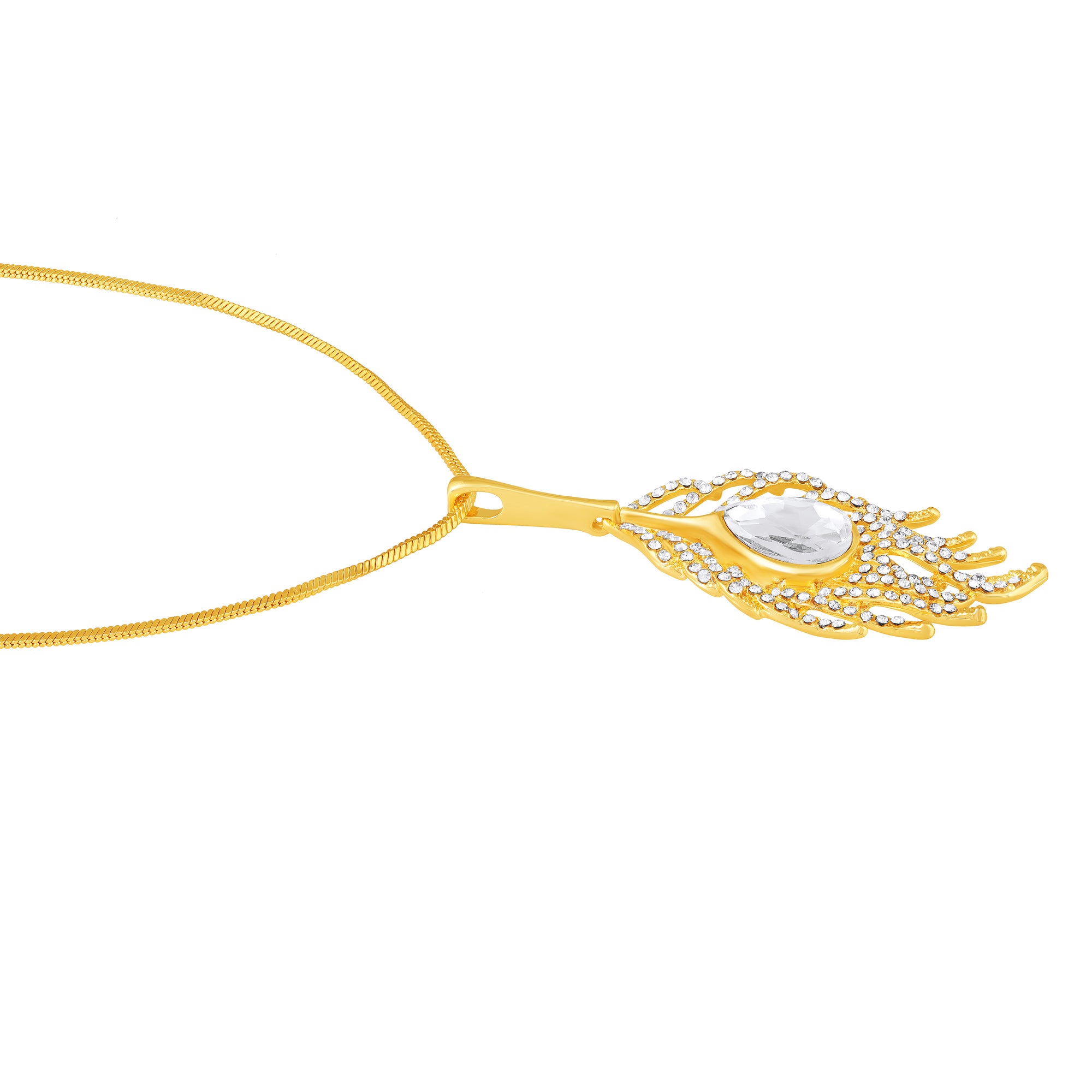 Studded Morpankh-Shaped Pendant with Chain