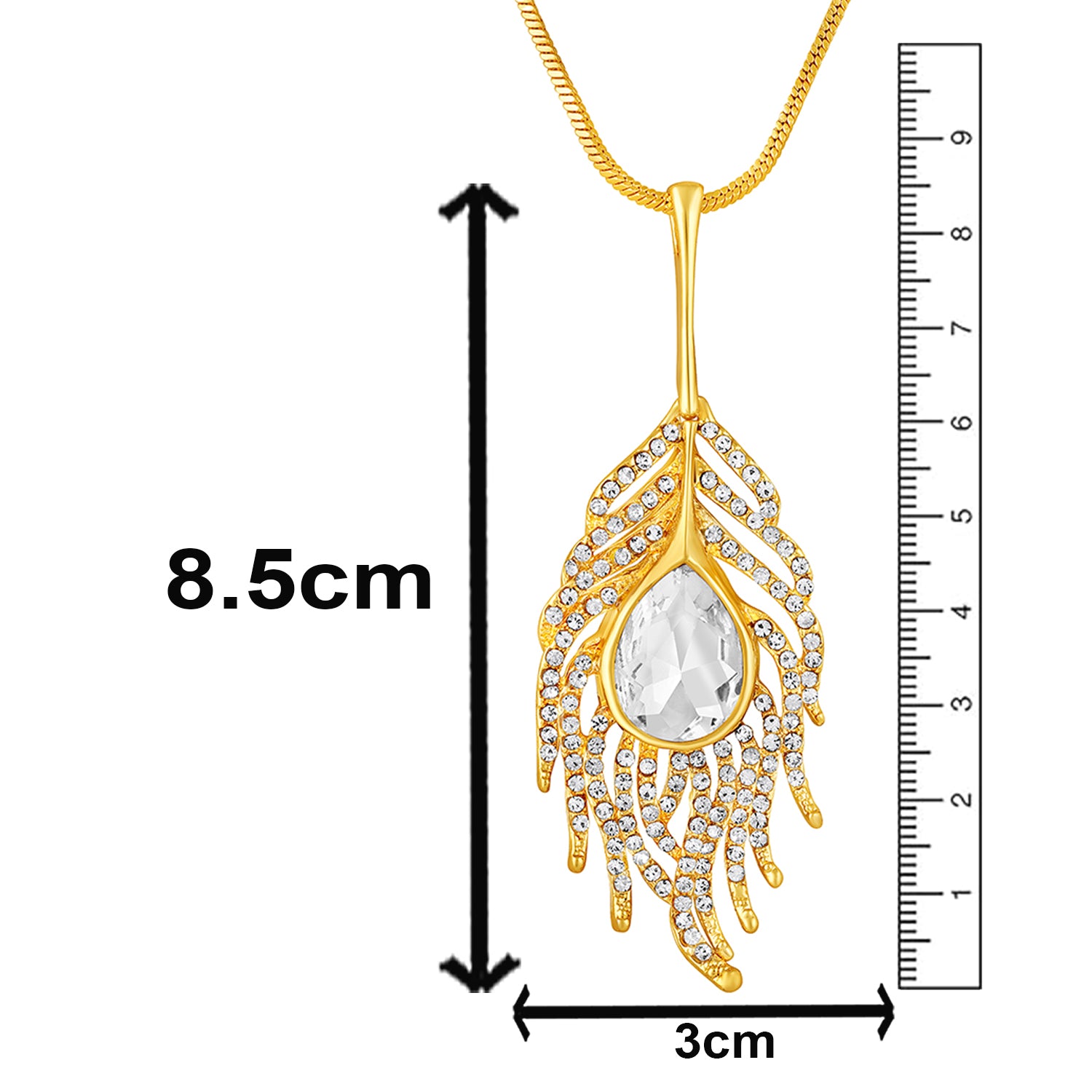 Studded Morpankh-Shaped Pendant with Chain