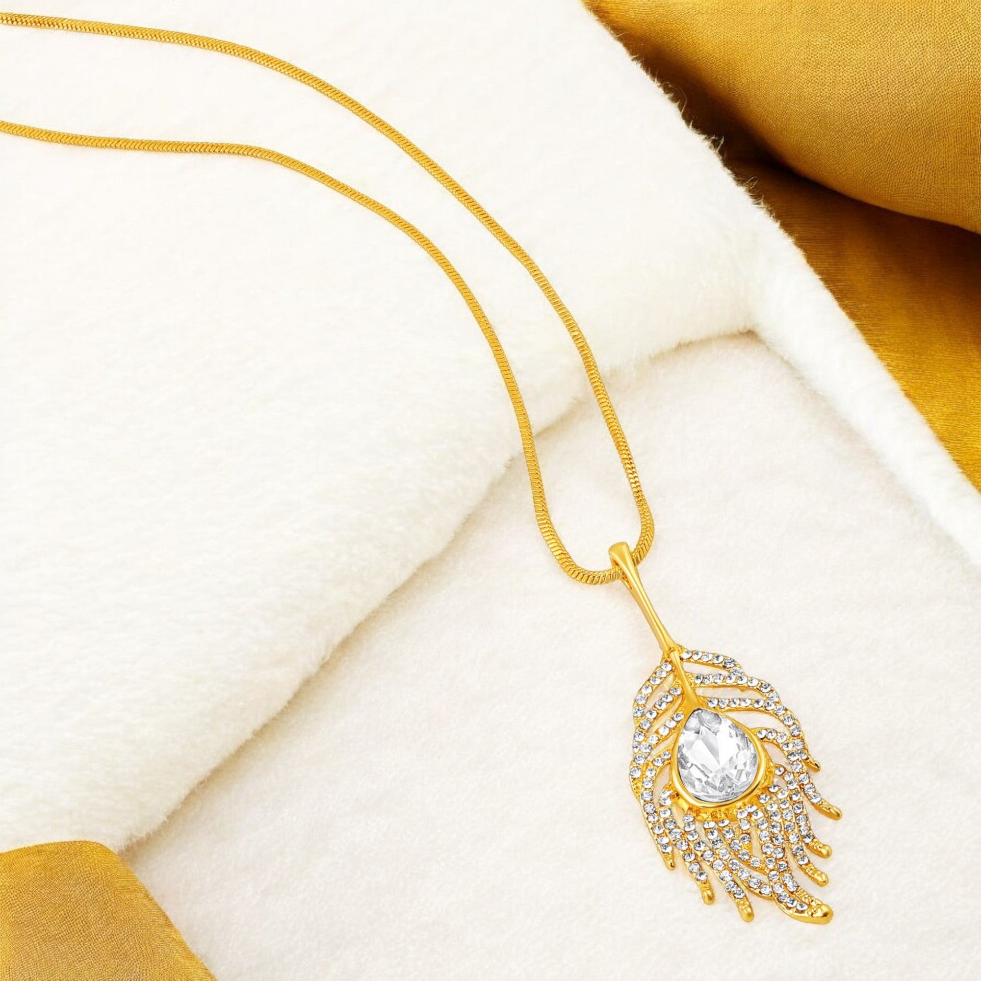 Studded Morpankh-Shaped Pendant with Chain