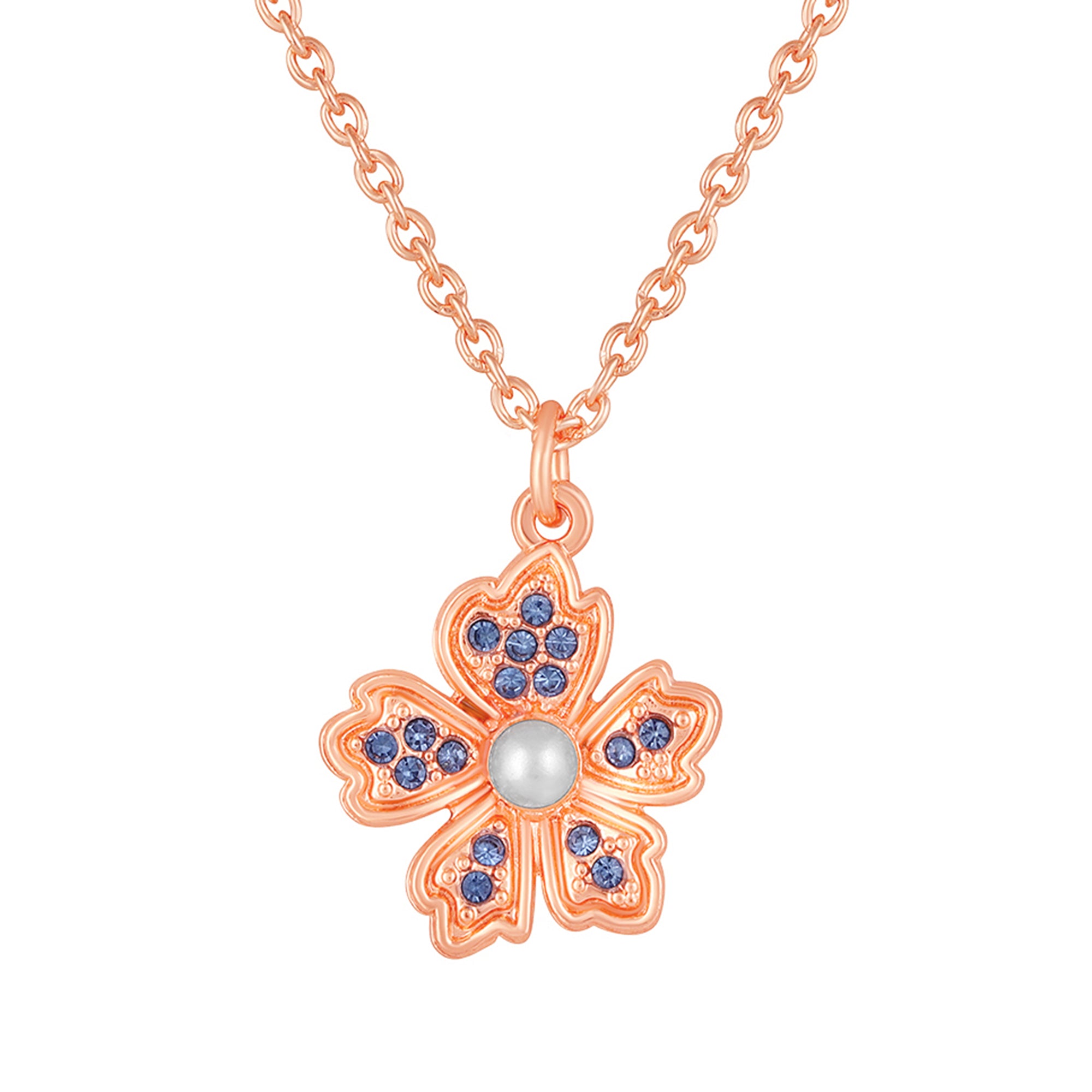 Small and Delicate Flower Pendant with Chain