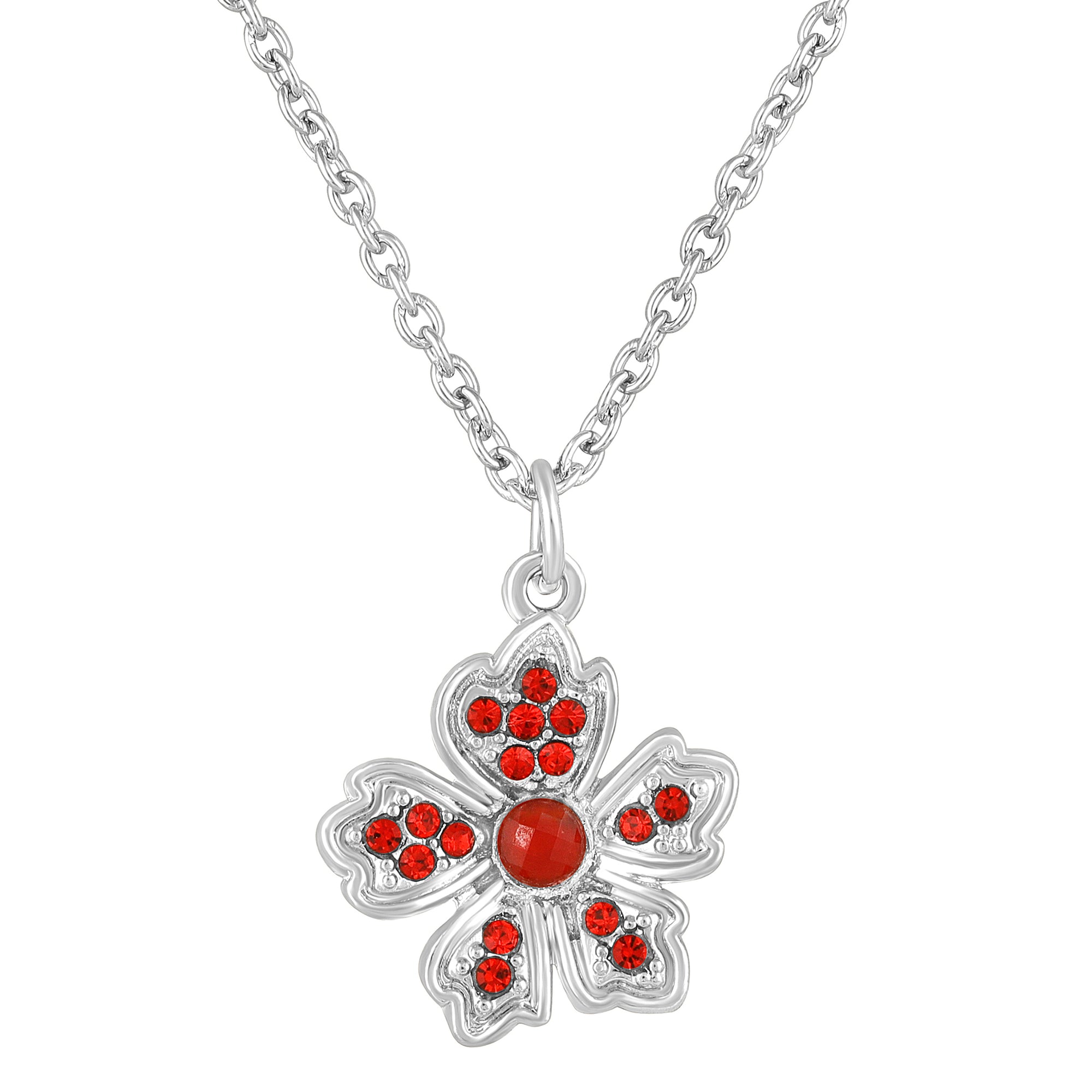 Small and Delicate Flower Pendant with Chain