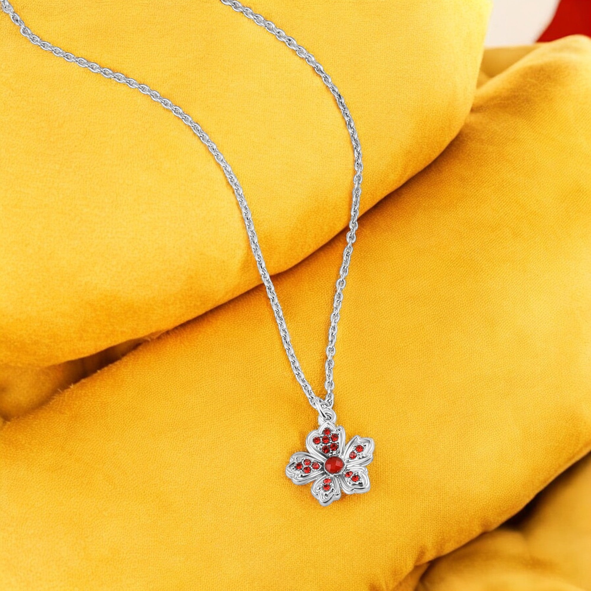 Small and Delicate Flower Pendant with Chain