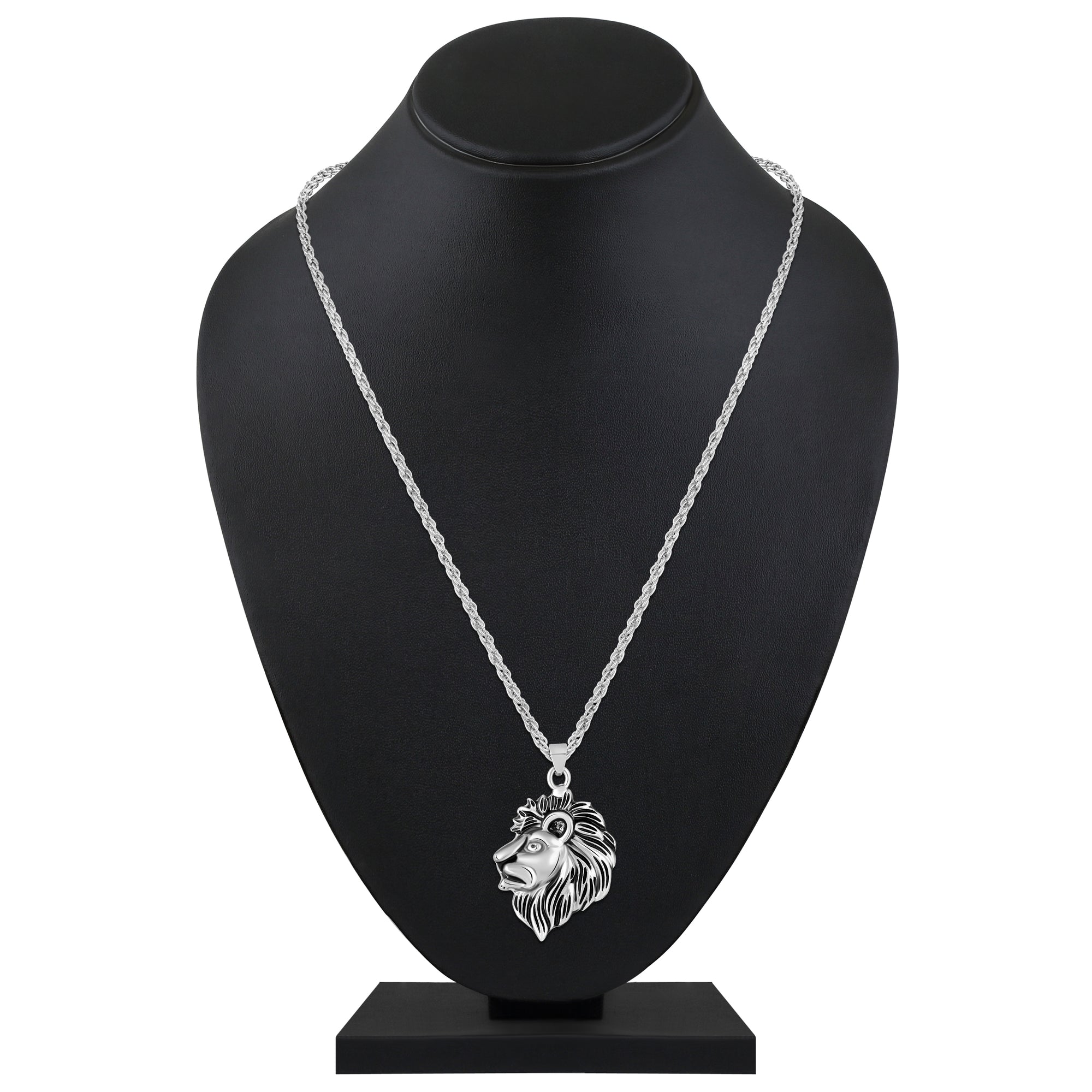 Lion-Head-Shaped Pendant with Chain