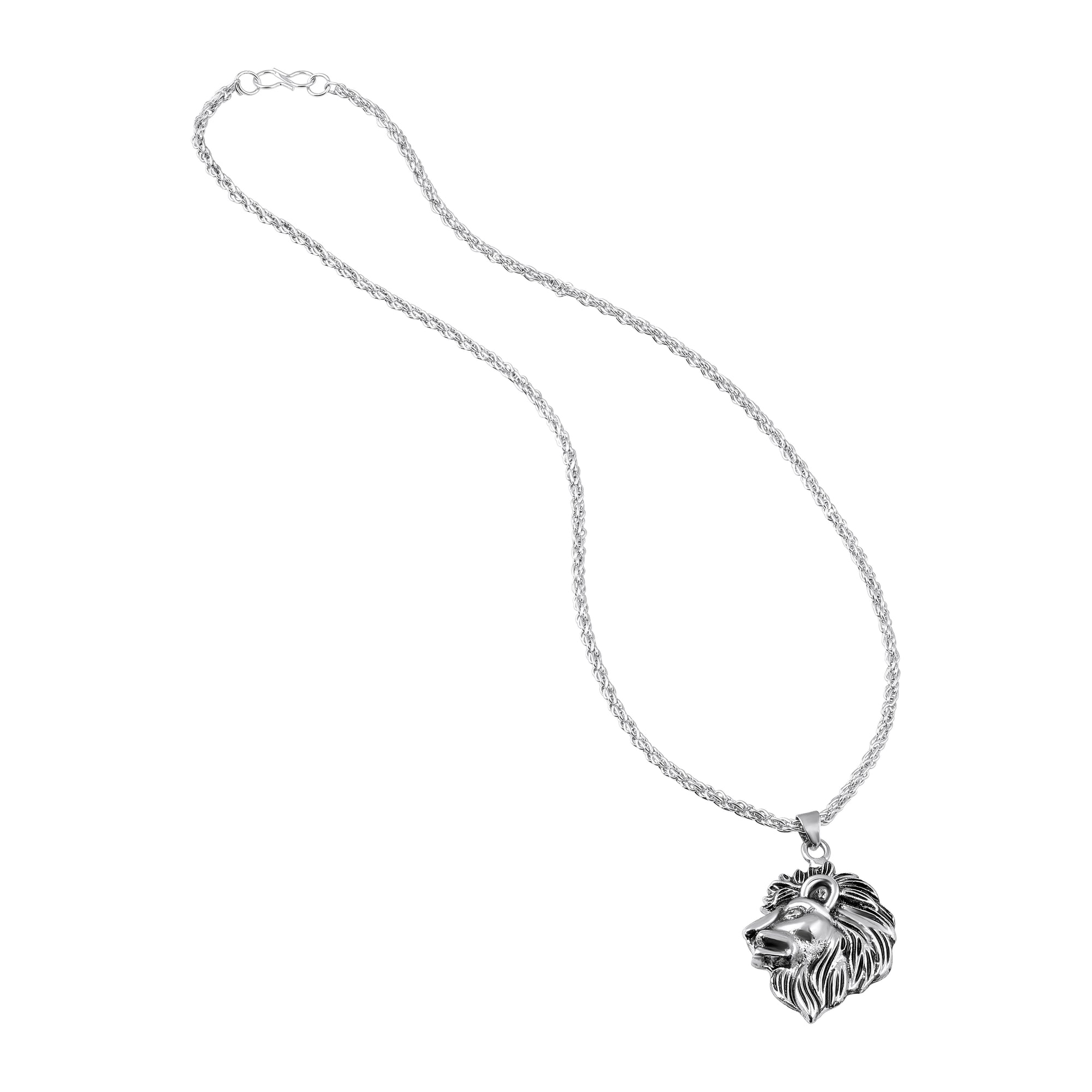 Lion-Head-Shaped Pendant with Chain