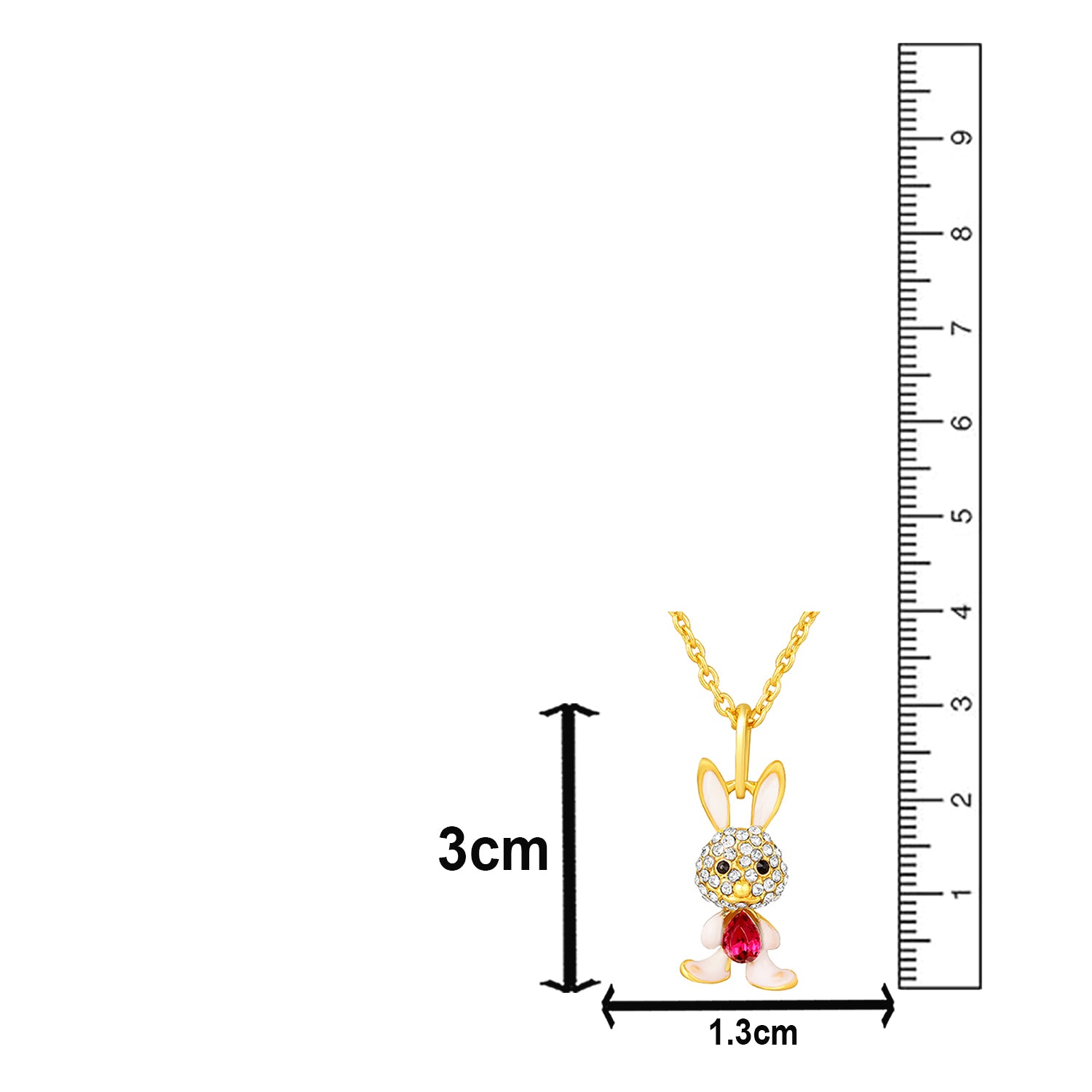 Rabbit-Shaped Studded Pendant chain Necklace