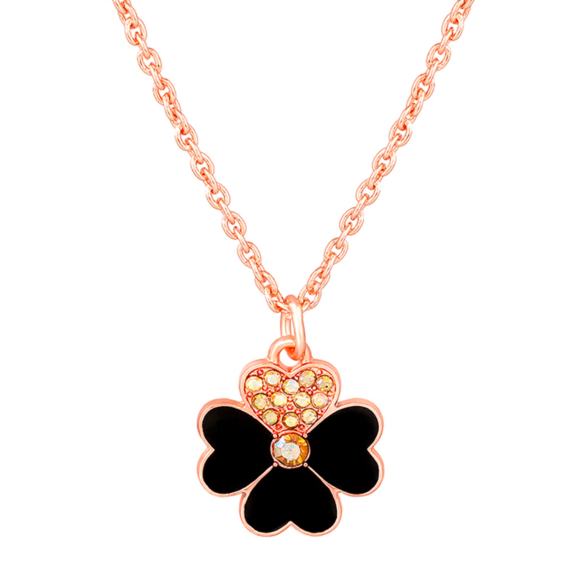 Black Meenakari Work Enamel Floral Necklace Pendant