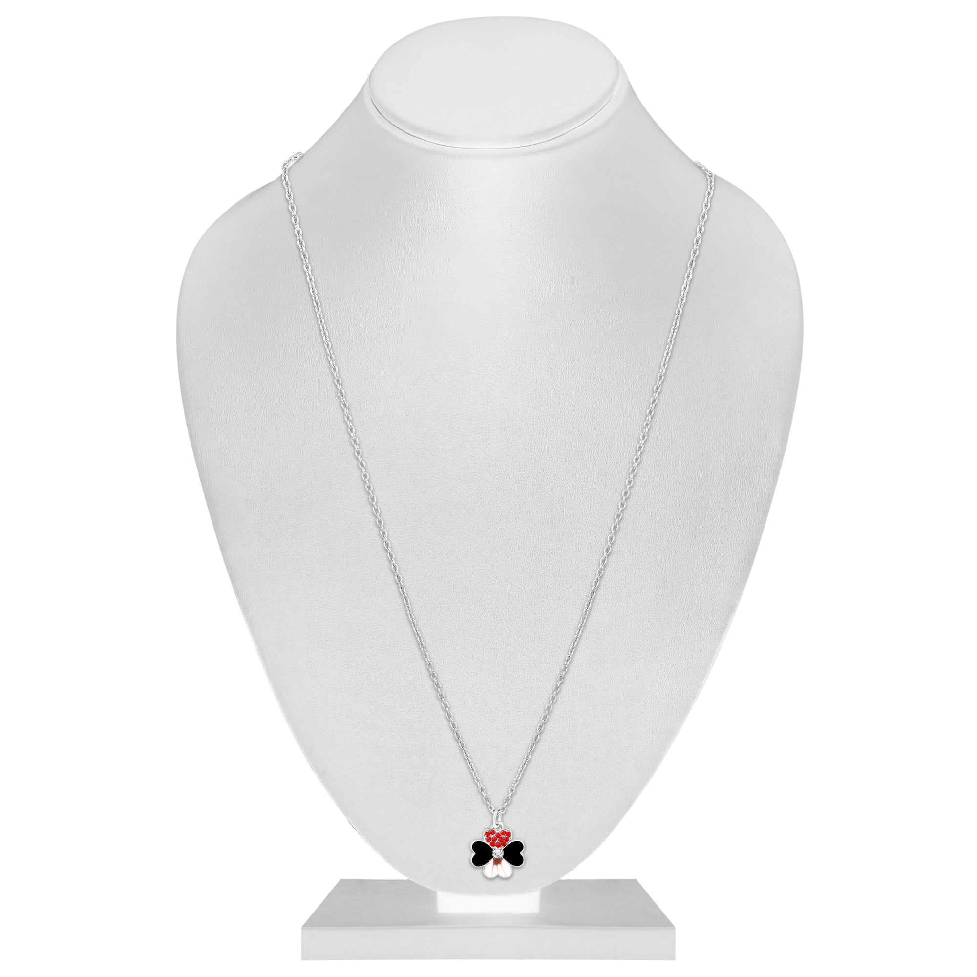 Black Meenakari Work Enamel Floral Necklace Pendant