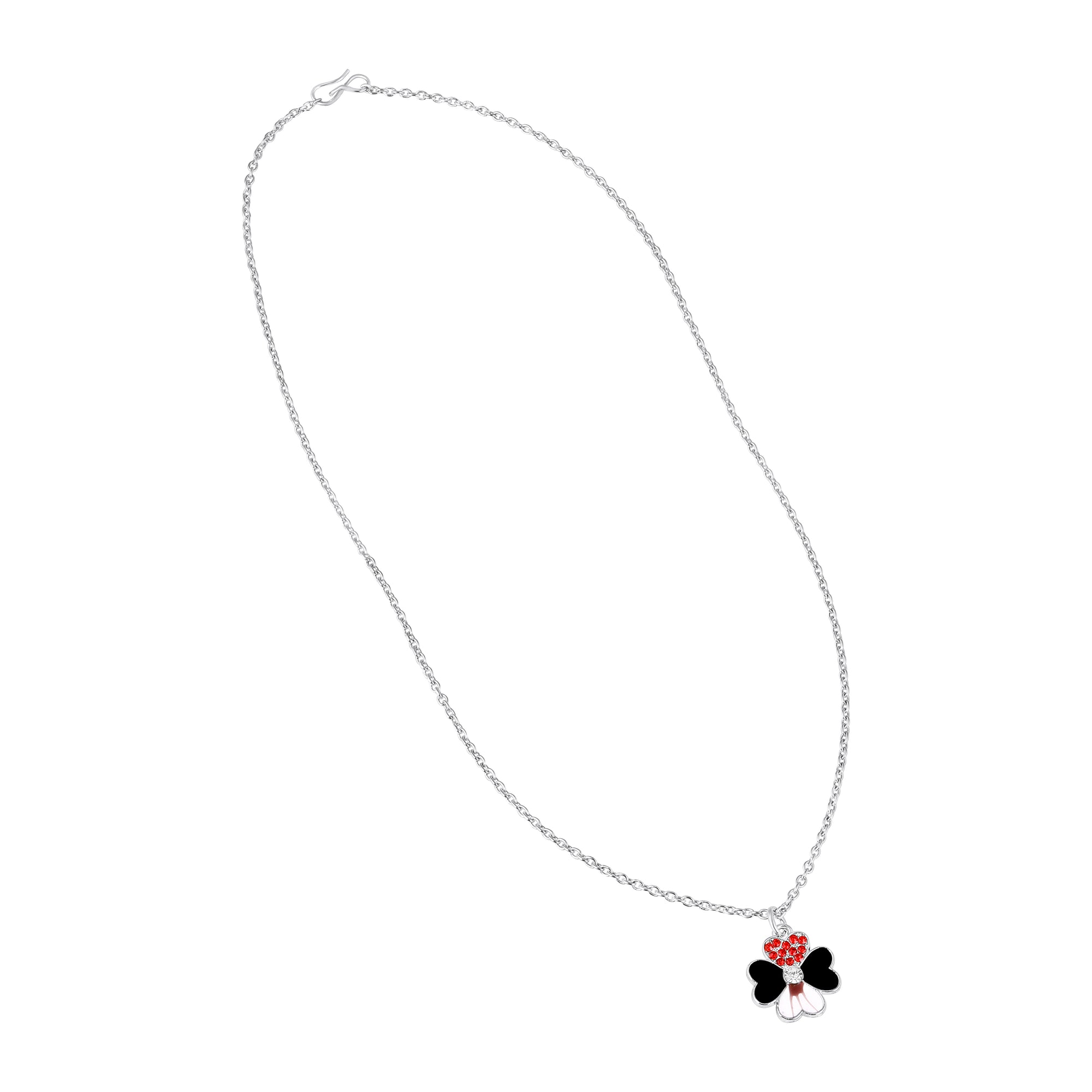 Black Meenakari Work Enamel Floral Necklace Pendant