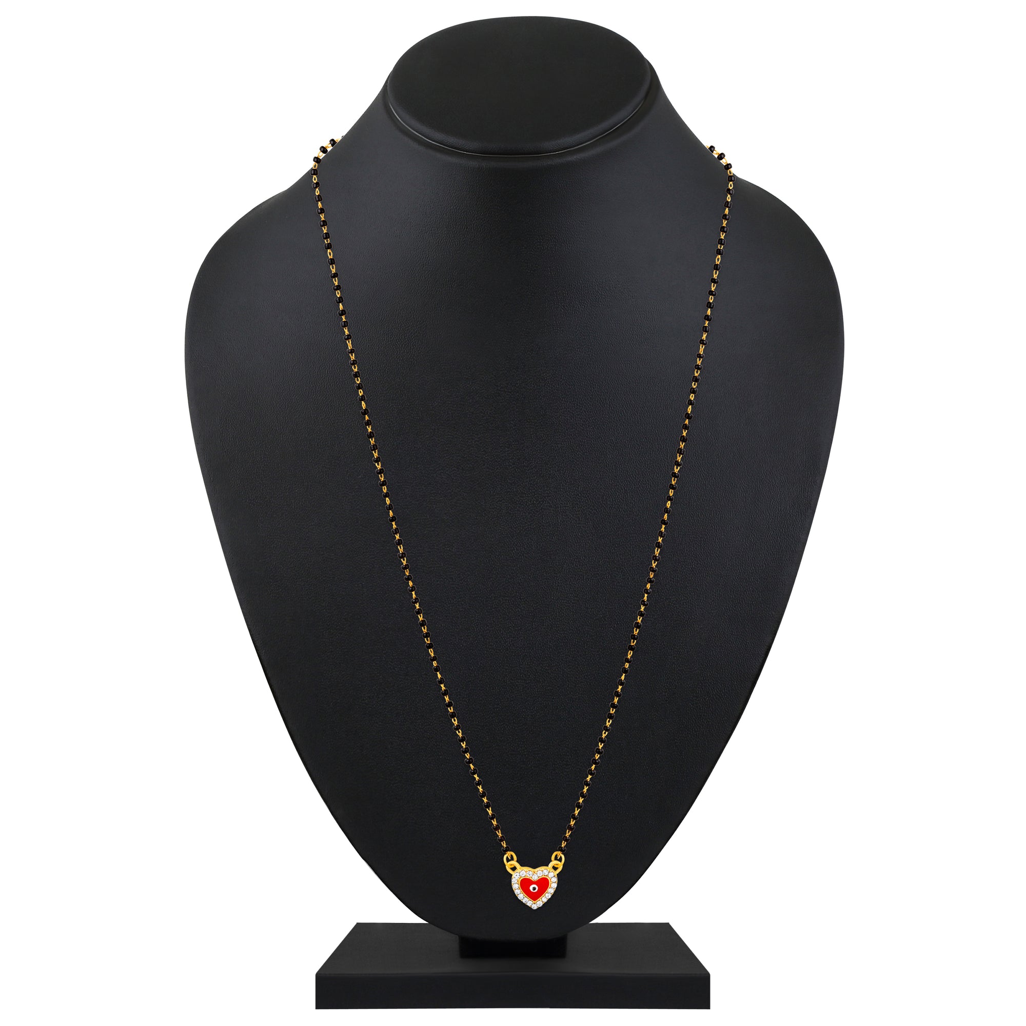 Red Heart and Evil Eye Mangalsutra Necklace