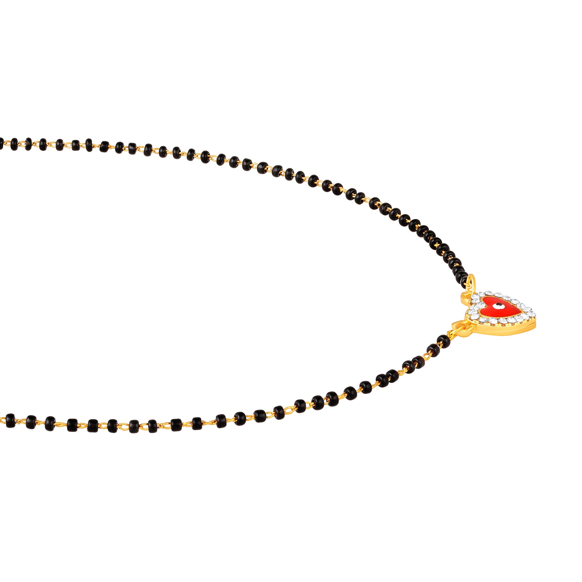 Red Heart and Evil Eye Mangalsutra Necklace