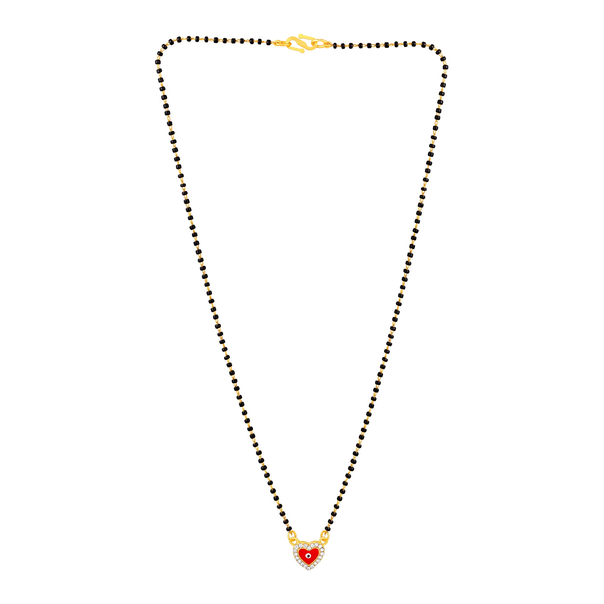 Red Heart and Evil Eye Mangalsutra Necklace