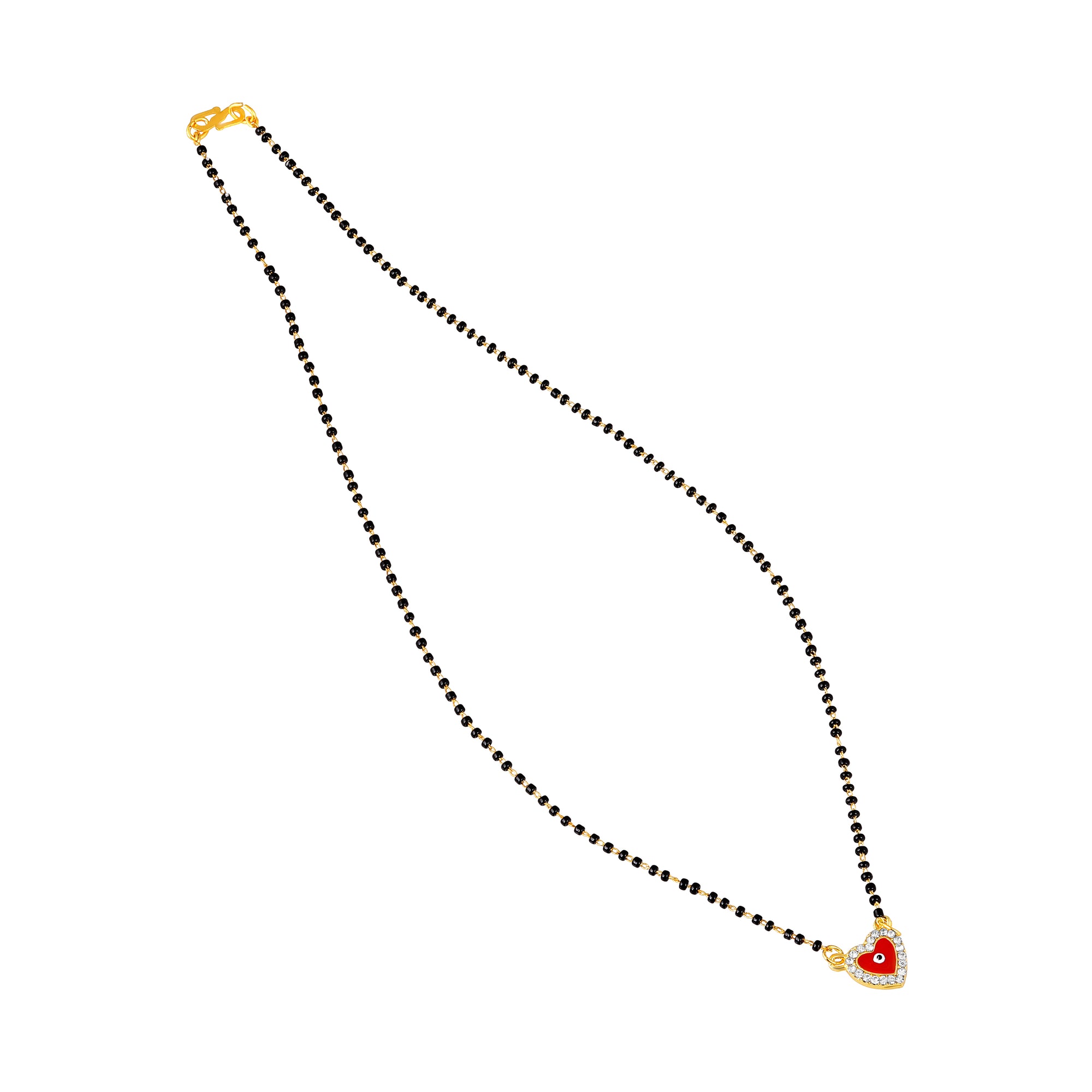 Red Heart and Evil Eye Mangalsutra Necklace