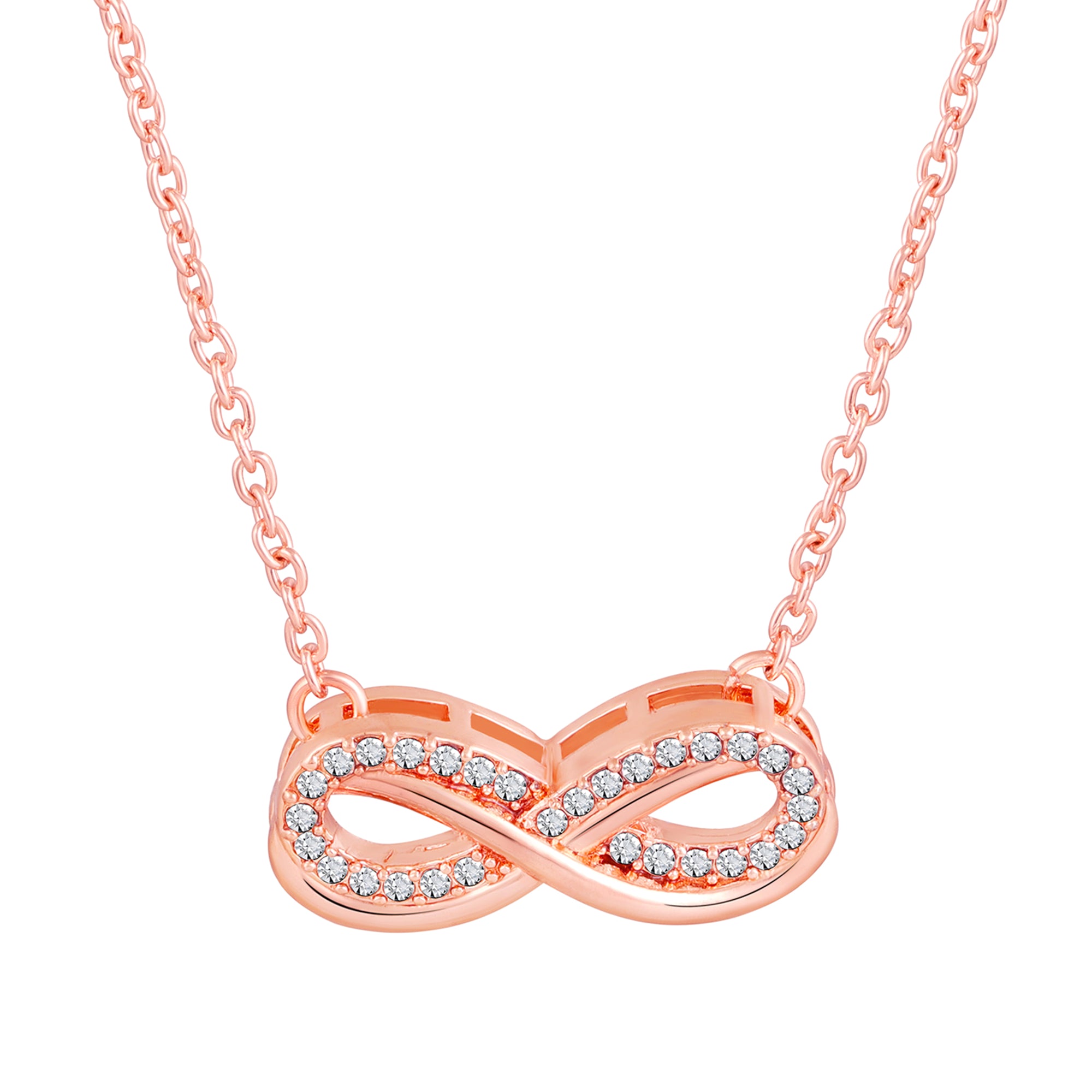 Elegant Rose Gold Infinity Pendant Necklace