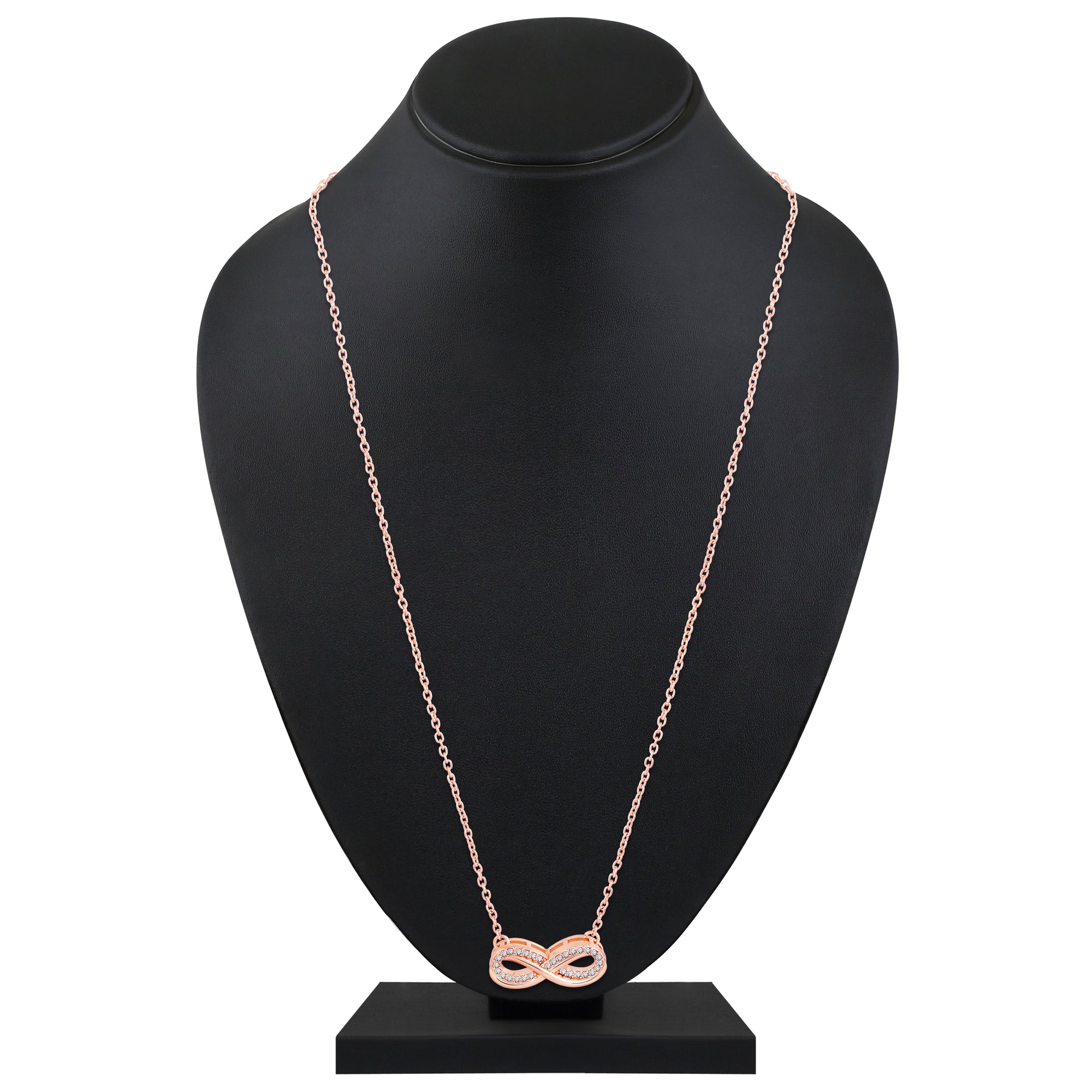 Elegant Rose Gold Infinity Pendant Necklace
