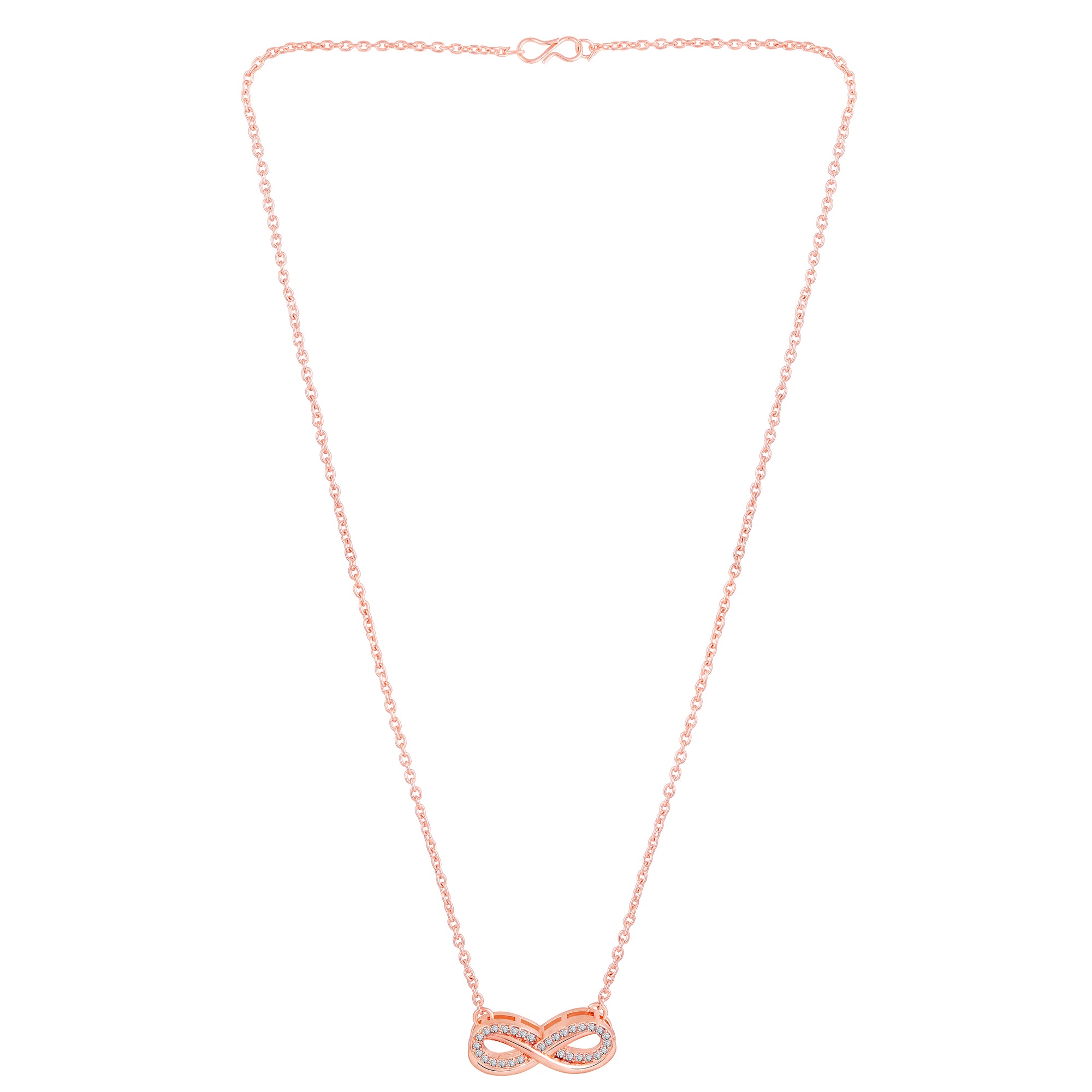 Elegant Rose Gold Infinity Pendant Necklace