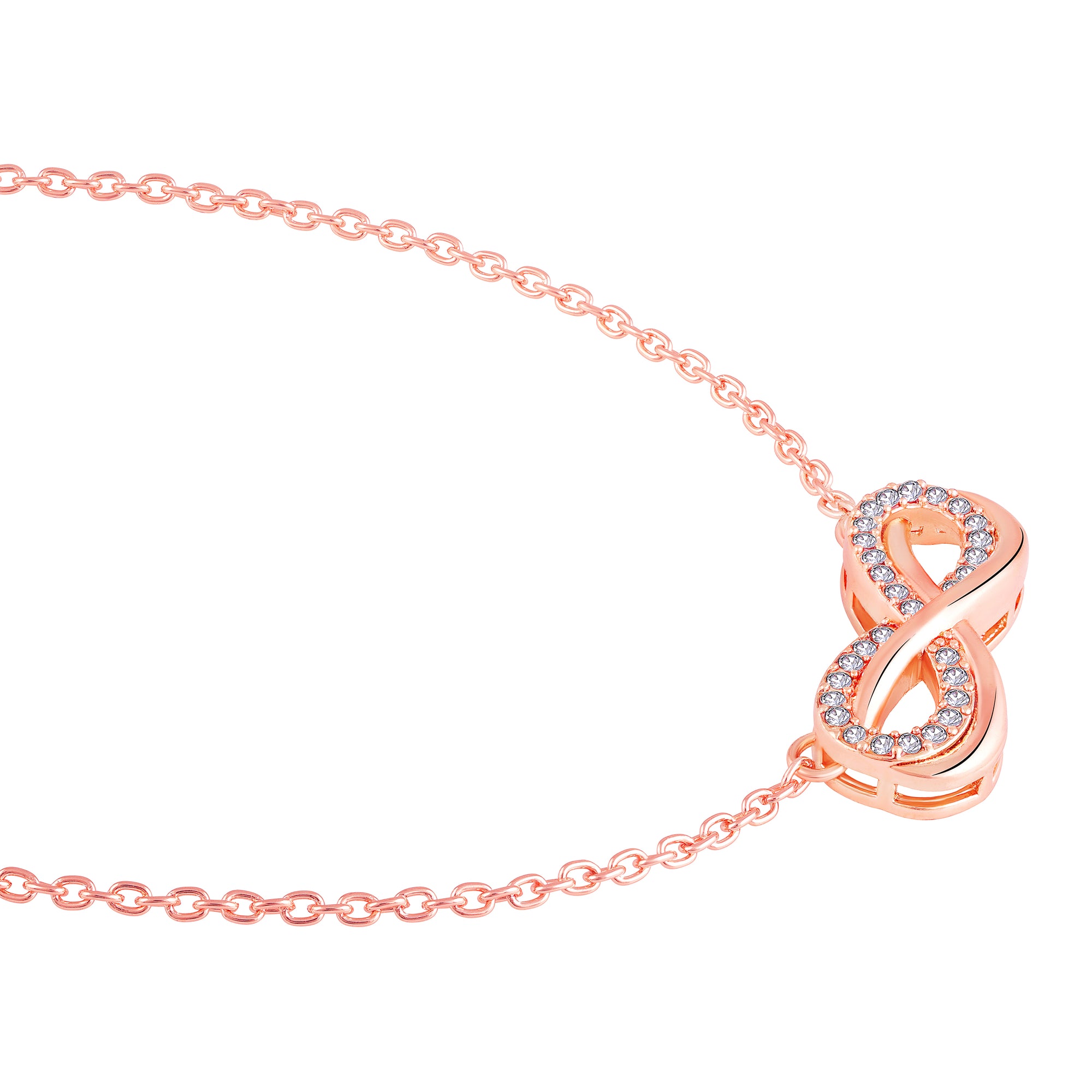 Elegant Rose Gold Infinity Pendant Necklace
