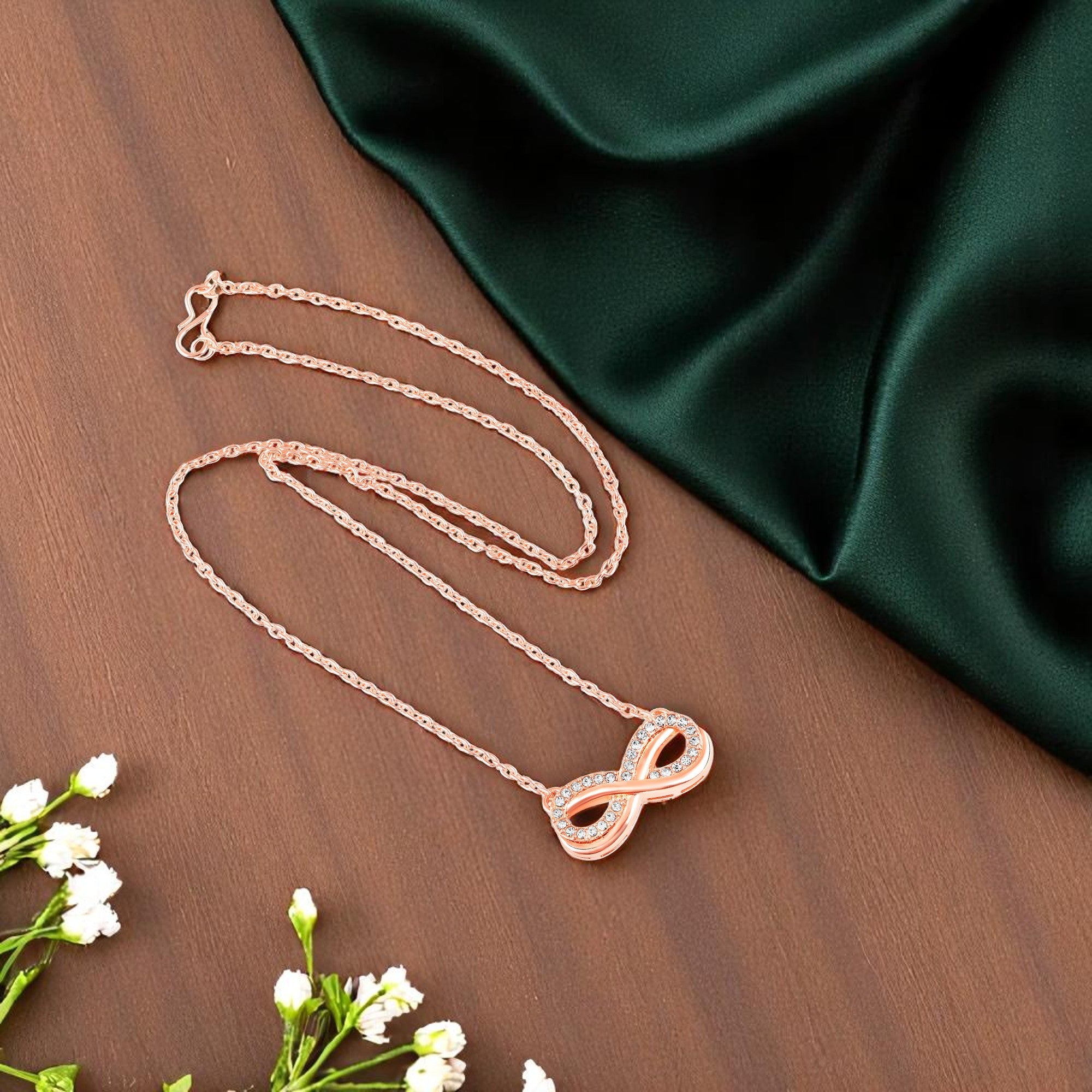 Elegant Rose Gold Infinity Pendant Necklace